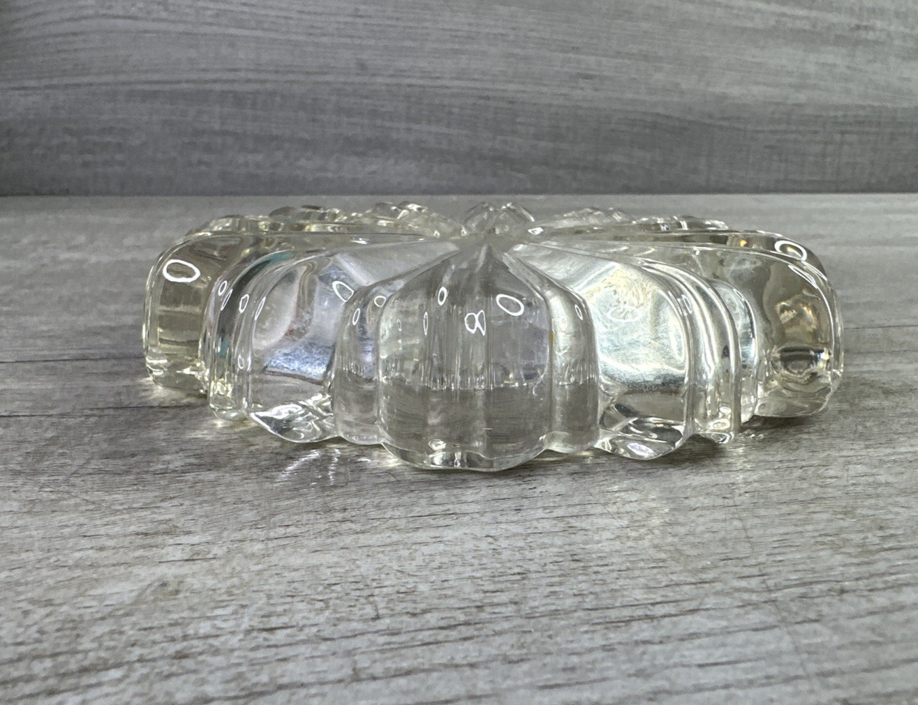 2-Hazel Atlas Vintage Nesting Ashtray Round Clear Glass Retro Mid-Century Modern
