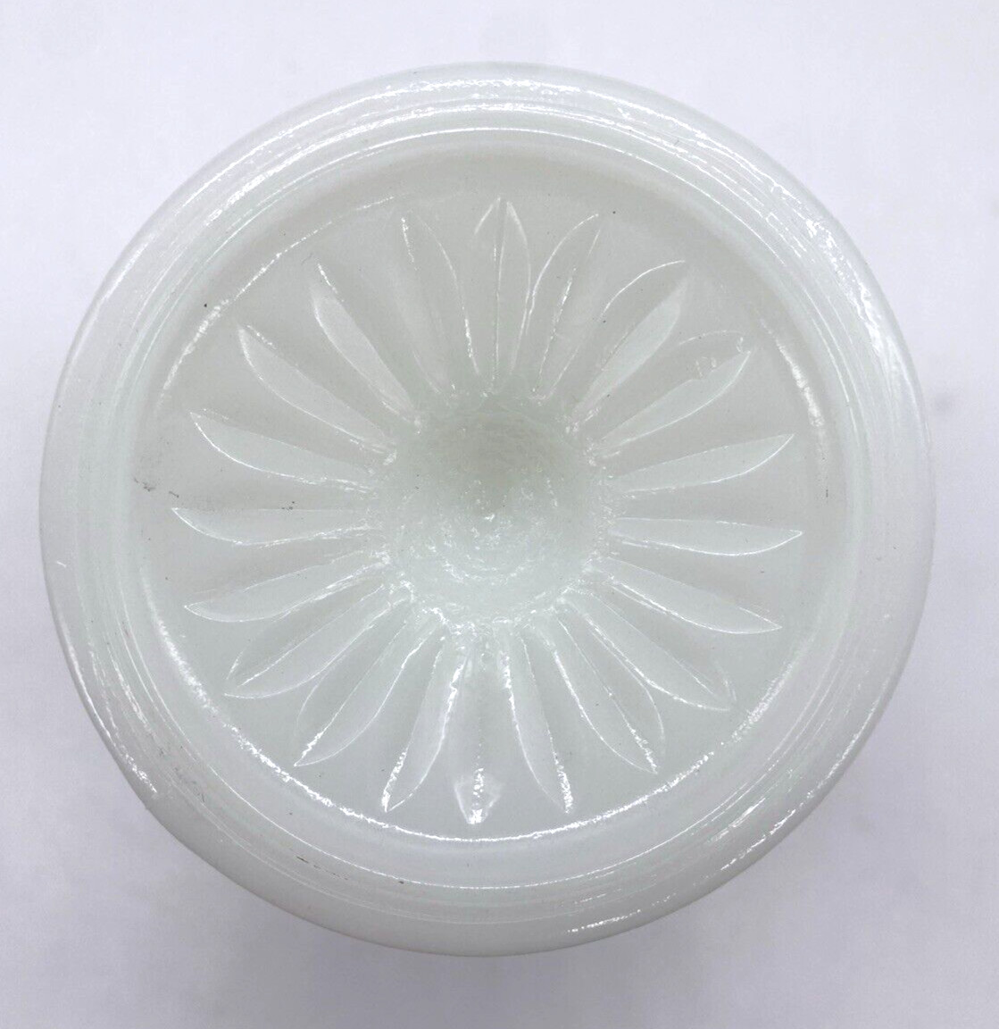 Vintage Milk Glass Chalice 6.25″ Harlequin Diamond Pattern Scalloped Top