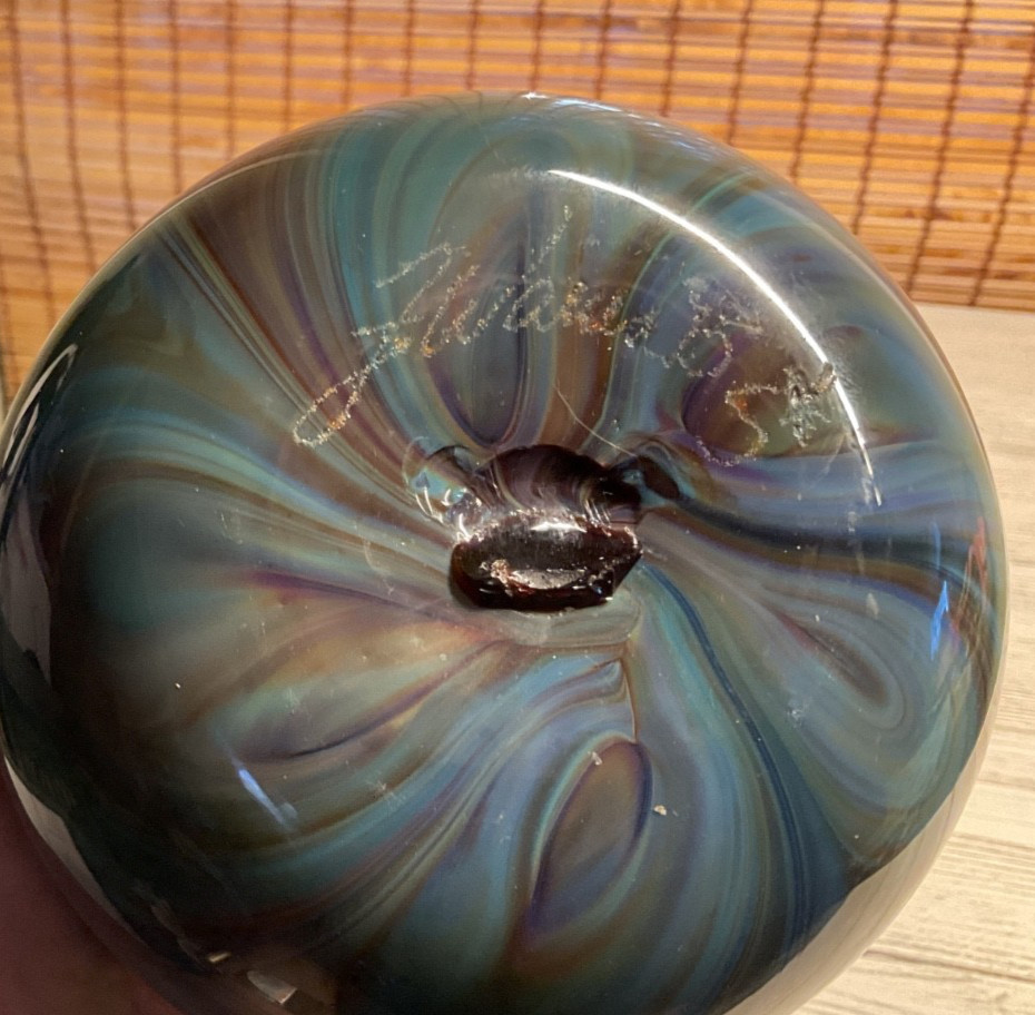 Vintage Art Blown Glass Vase Tumbler Signed Frederick Warren 75