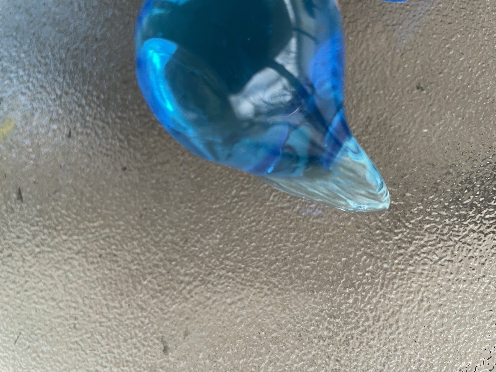 Art Glass Duck Bird Figurine Goose 3” Tall Bright Blue