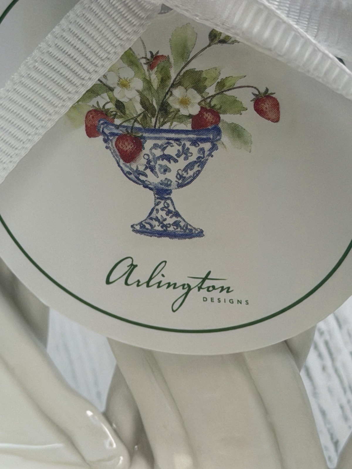Strawberry Ceramic Basket Weave Bowl White Farmhouse Kitchen Decor NEW