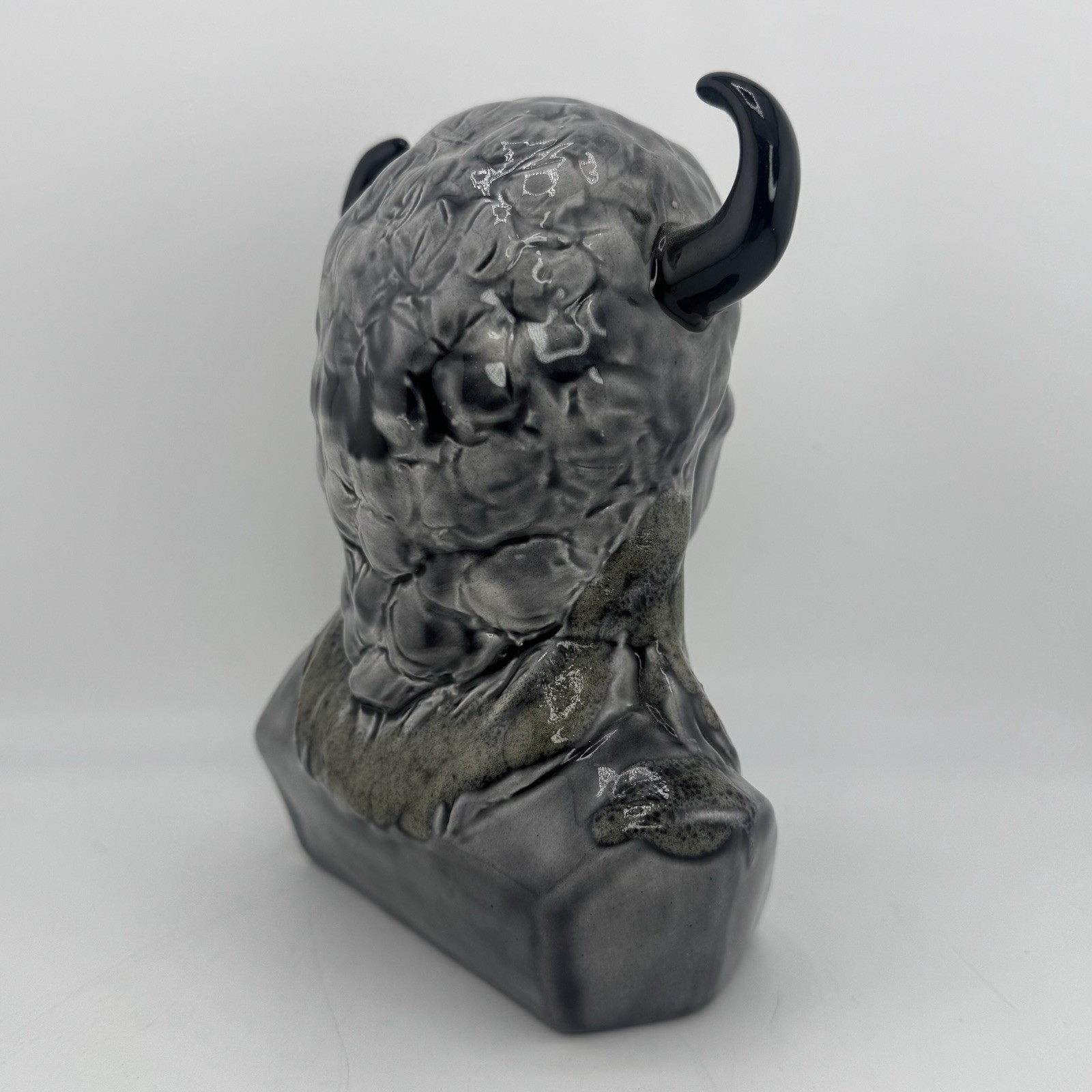 Mt. St. Helens Ash Glossy Glazed Ceramic 6” Native American Chief w/ Paper