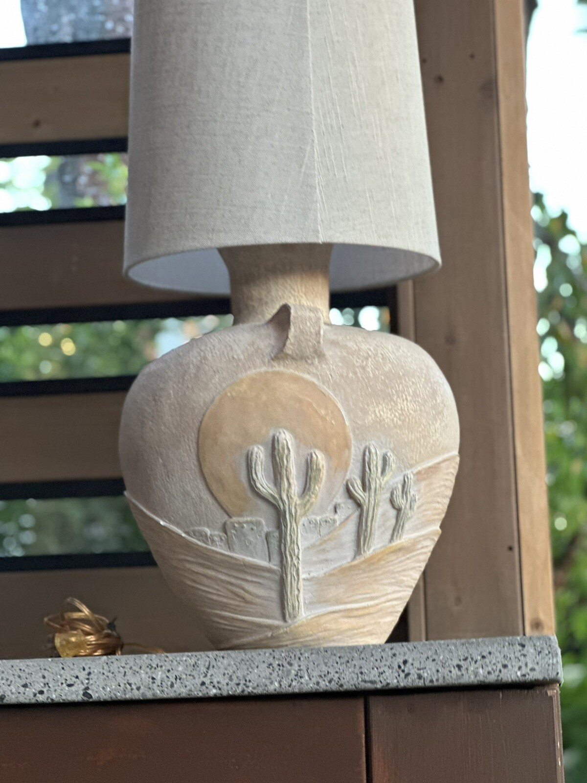 Ceramic Cactus Table Lamp VERY UNIQUE