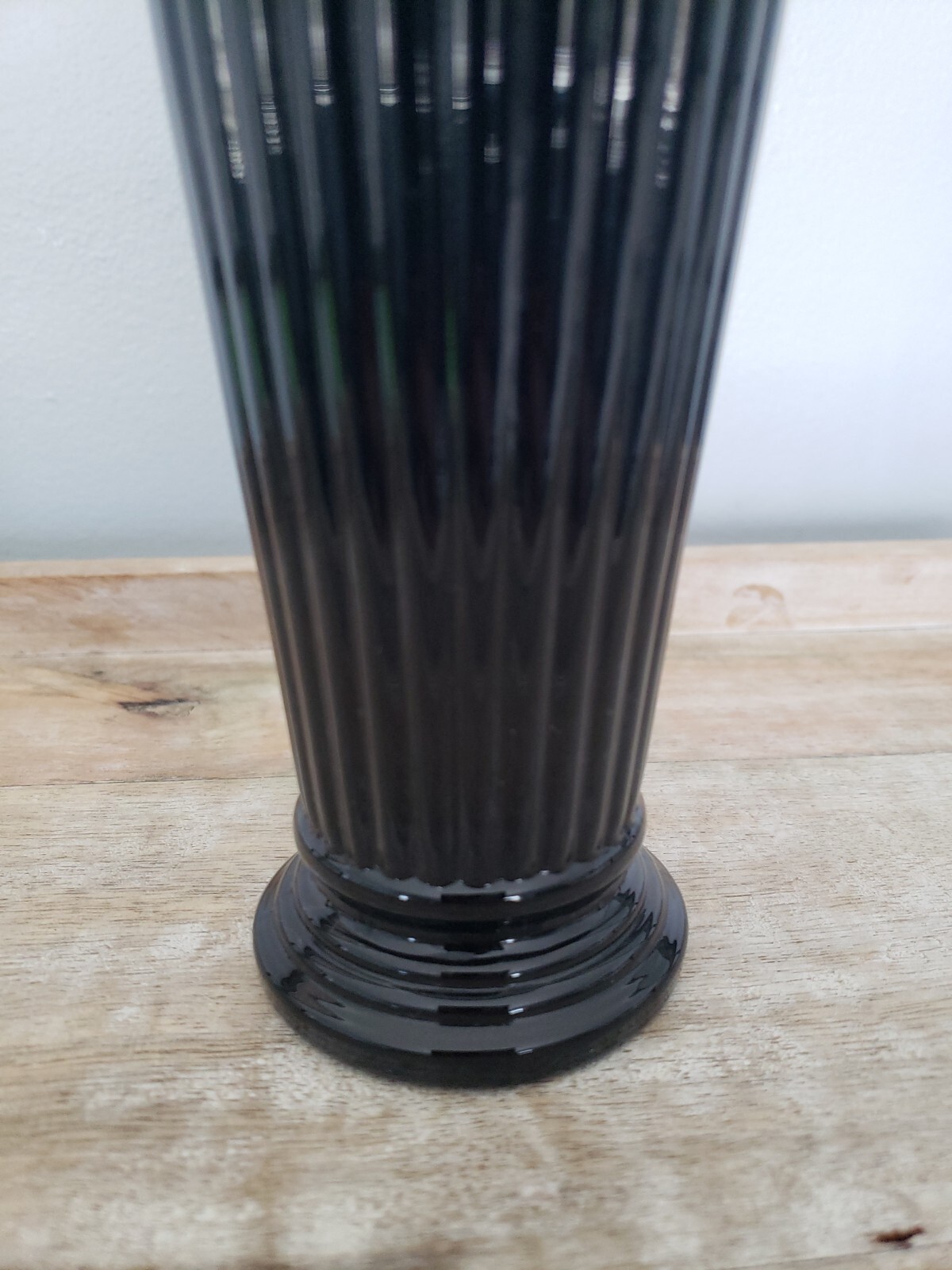 Pilgrim Glass Black Vase 6 and 1/2 Inches Tall Handmade USA