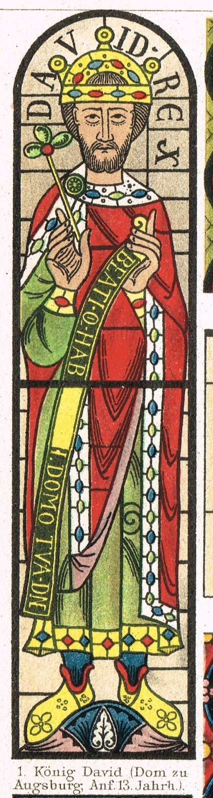 STAINED GLASS Windows Vintage Original Print 1897 Style Period Subjects Patterns