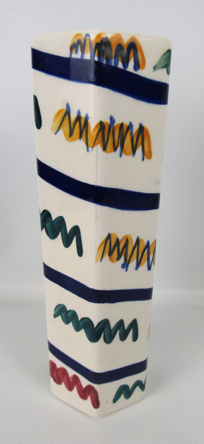 Rare ZIG ZAG Hexagonal Vase 3″ x 8.5″ Signed “Gail Pittman ’97 ©88” GAIL PITTMAN