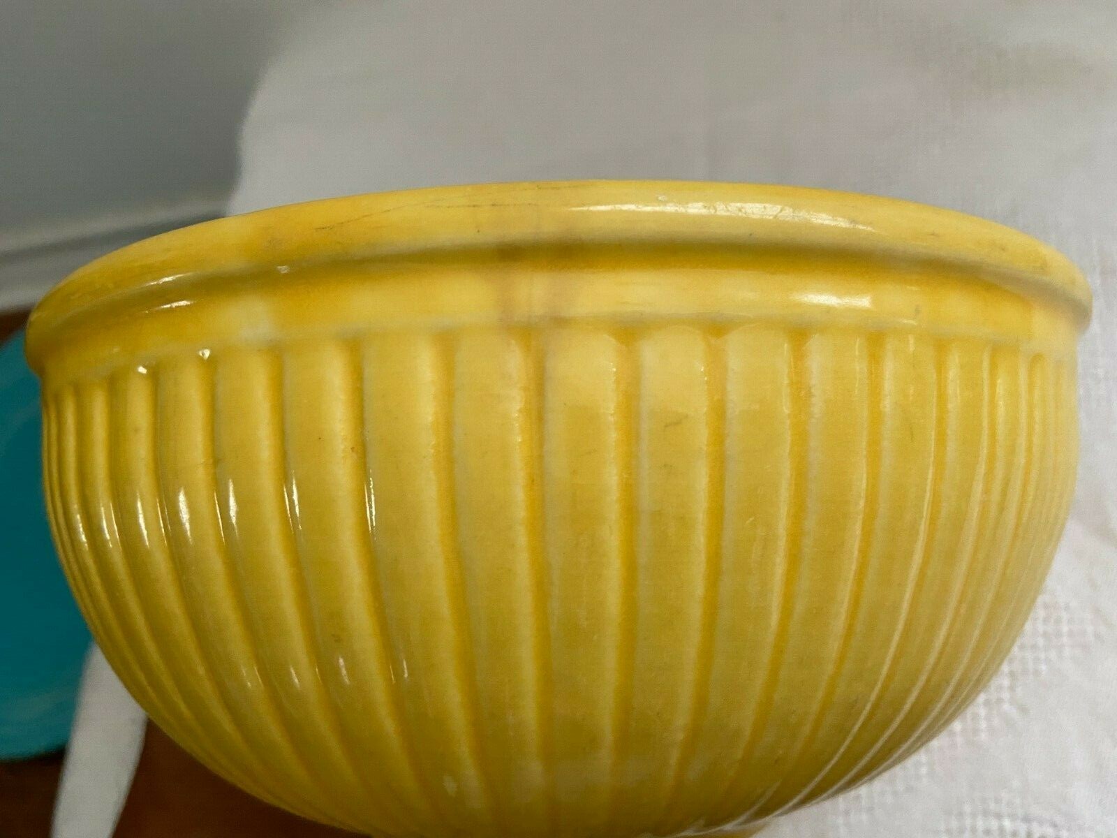 Antique RED WING Yellow Ribbed Mixing Bowl 7 3/4″ Diameter 3 1/2″ Deep