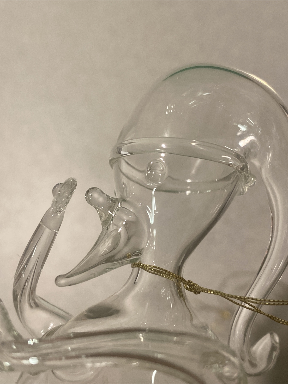 Vintage Parise Vetro Hand Blown Glass Ornament Santa. With Original Sticker.