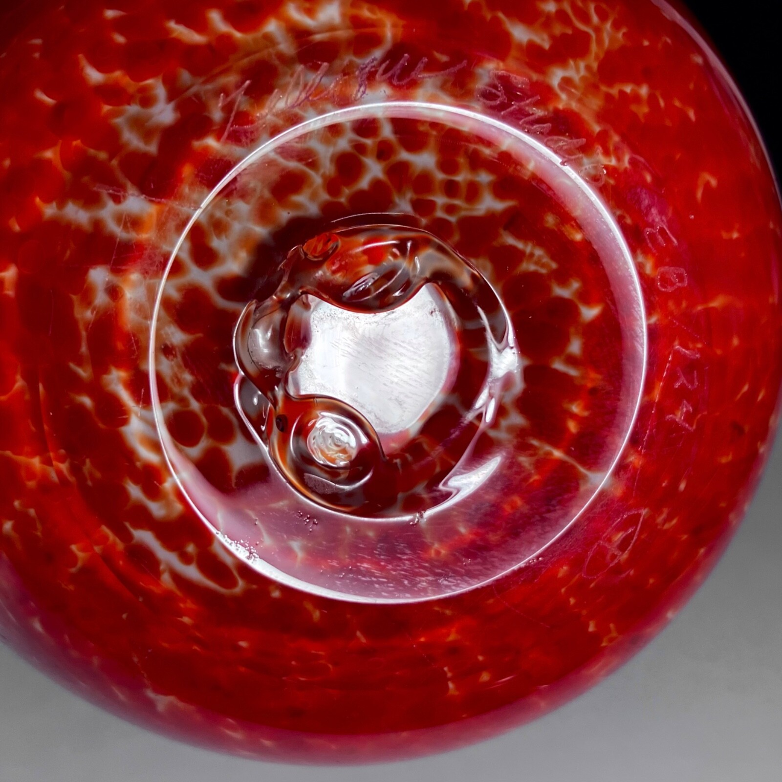ZALLIQUE STUDIO Magma Vase / Unique Vintage American Art Glass / Slight Defects