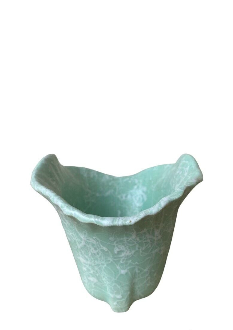 Vintage Mid-Century Shawnee Pottery Light Mint Cameo /Vase/Planter