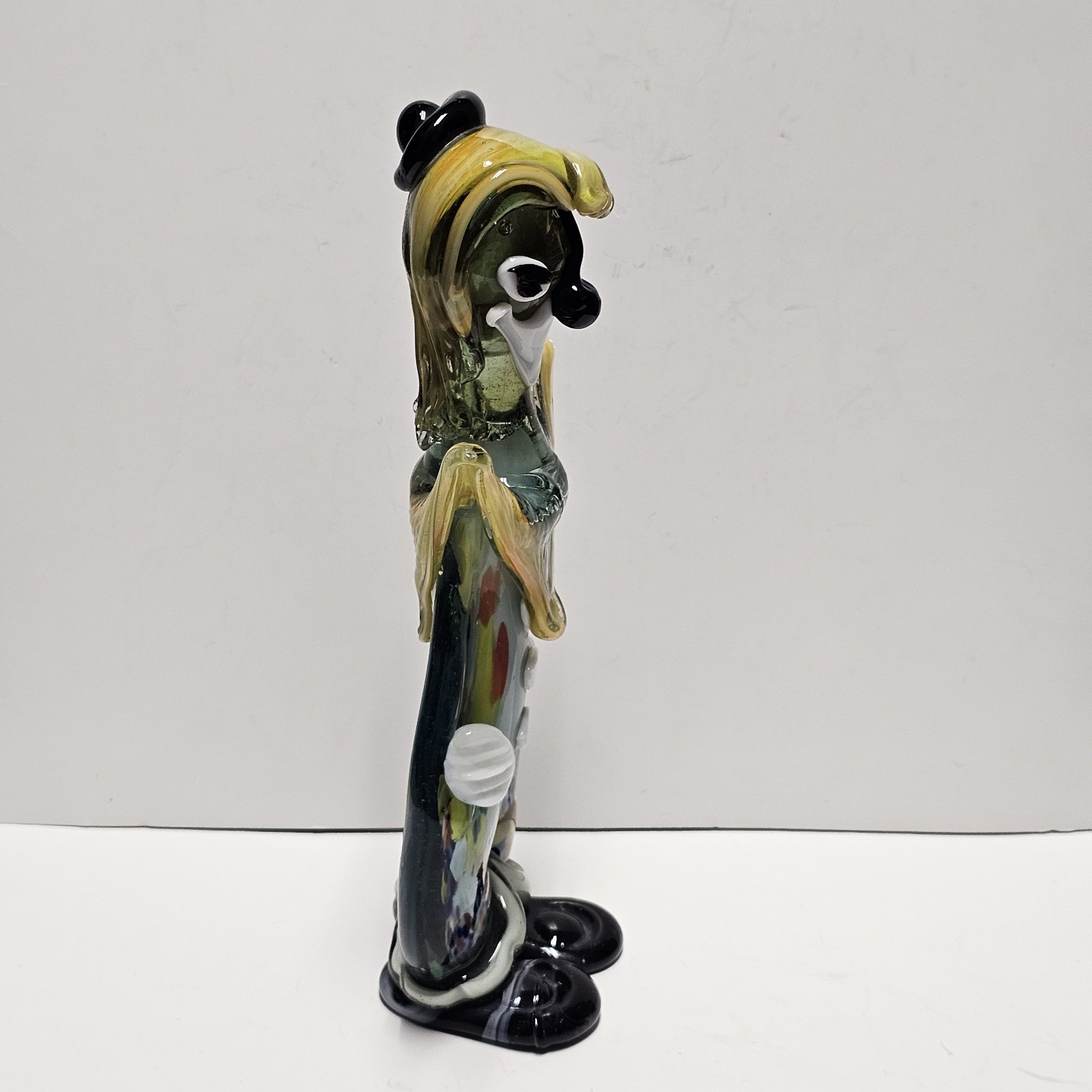 Vintage Murano Circus Clown Hand Blown Art Glass Figurine Sculpture 13″ Tall