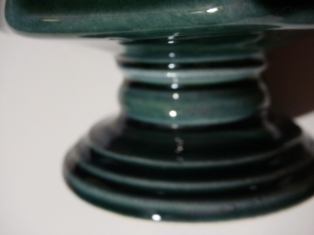 HULL VINTAGE SMALL 8 SIDED GREEN 3.50″ PLANTER POTTERY HIGH GLOSS IMPRESSED MARK