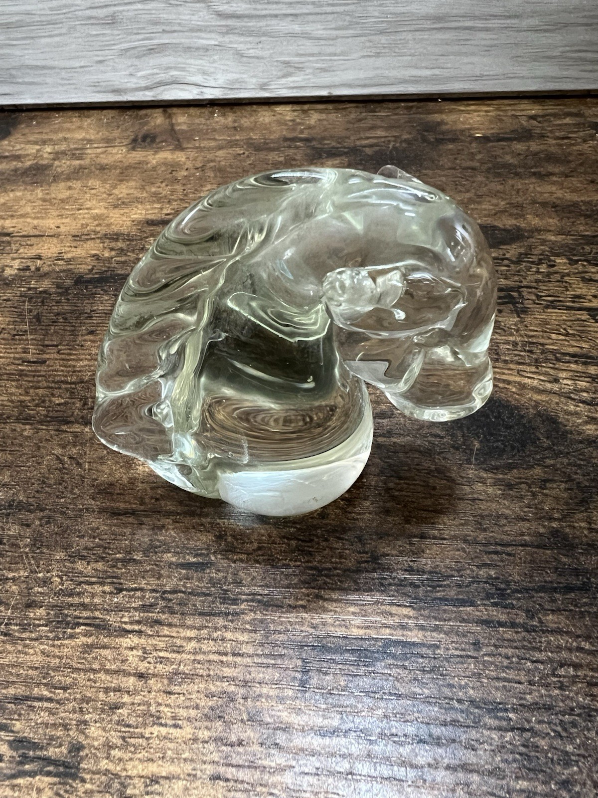 Vintage Clear Art Glass Horse Head Paperweight 3 Inch