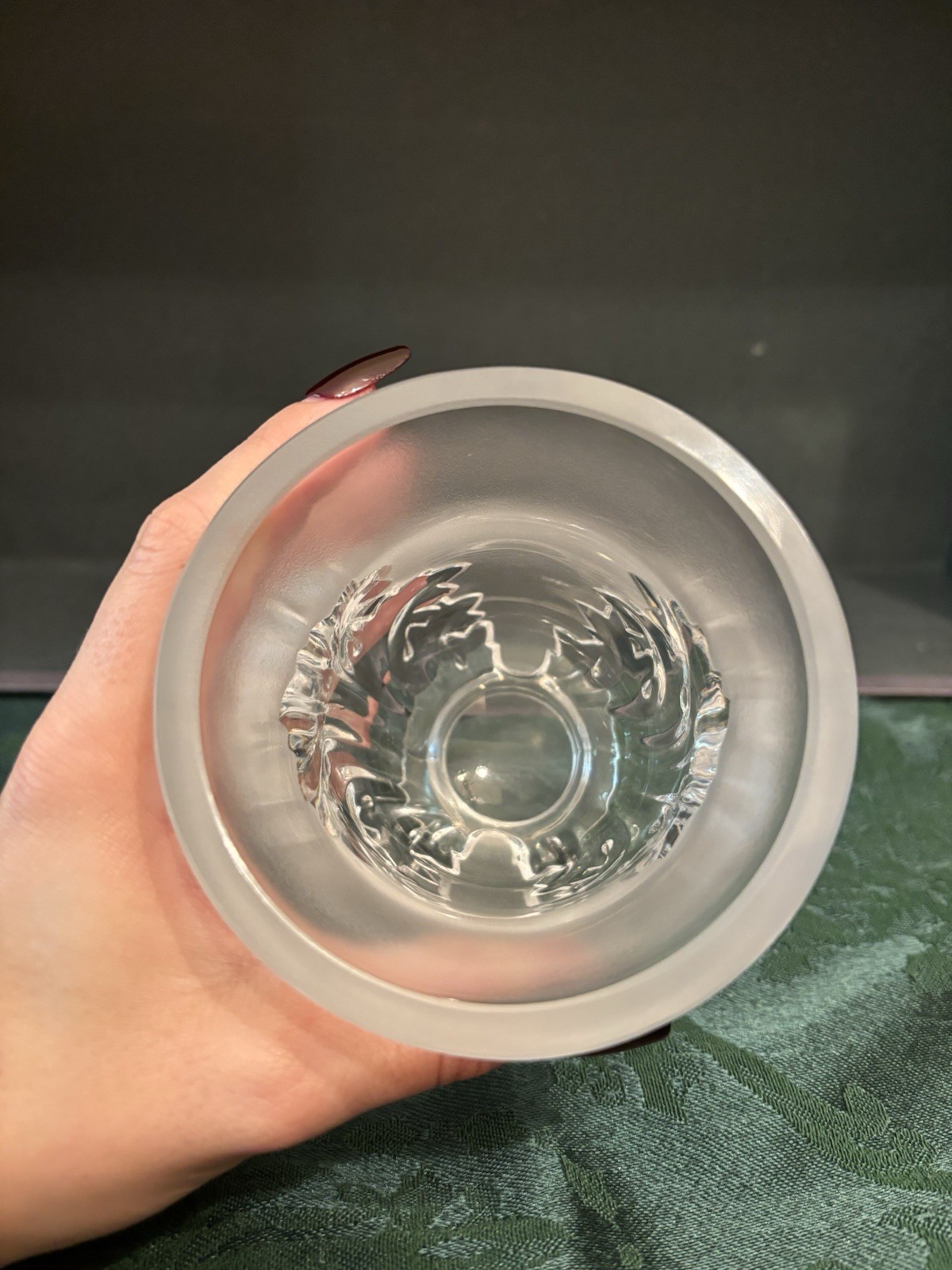 Signed Lalique France St Cloud With Acanthus Leaves Crystal Vase