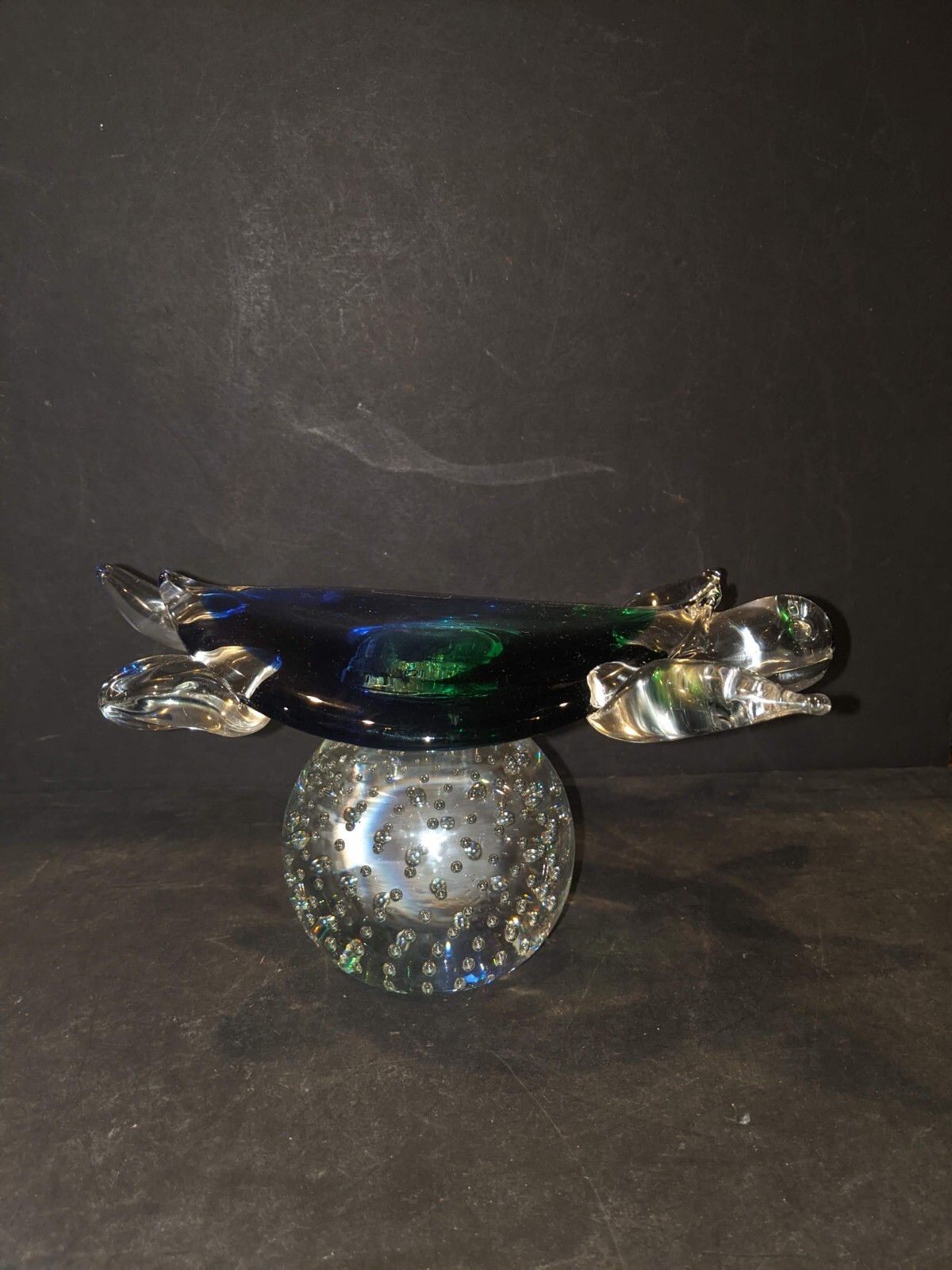 Oggetti Murano Turtle Tortoise blown glass paperweight figurine approx 4″H × 8″W