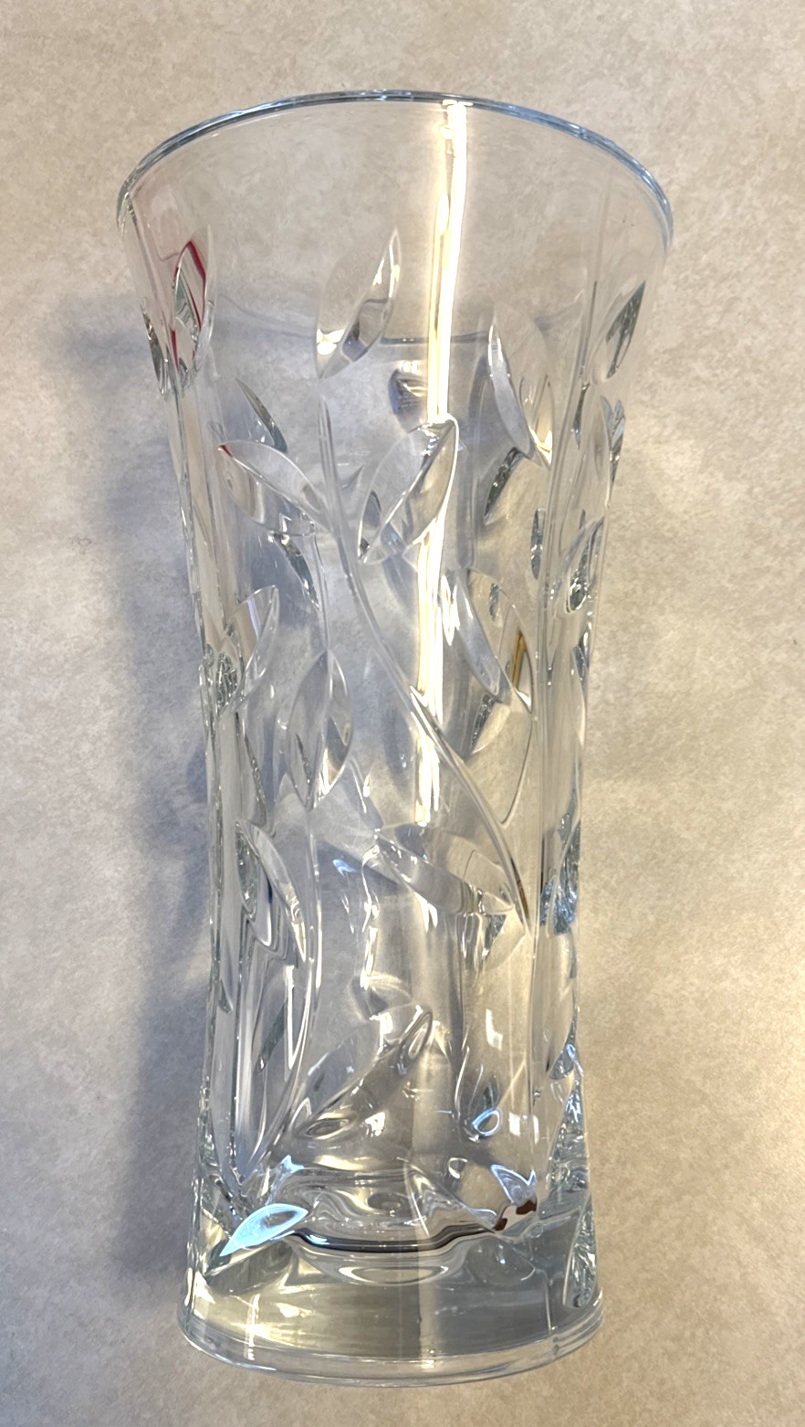 RCR Royal Crystal Rock Laurus Clear Lead Vase Made in Italy 11.75″ Tall
