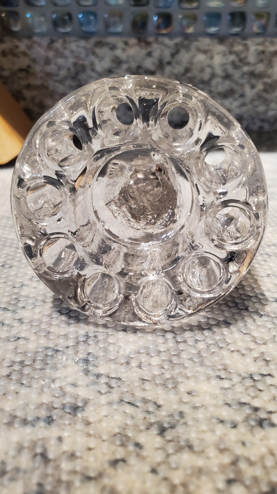 Vintage Cambridge Mandolin Lady Flower Frog Clear Glass