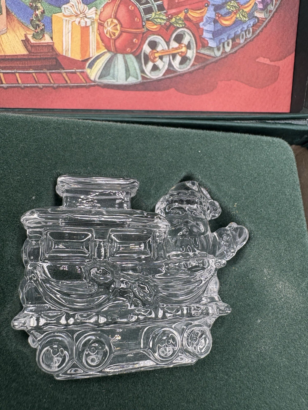 MARQUIS Waterford Glass Crystal Christmas Train Set 3 Pc 1998 Rare Vintage w Box