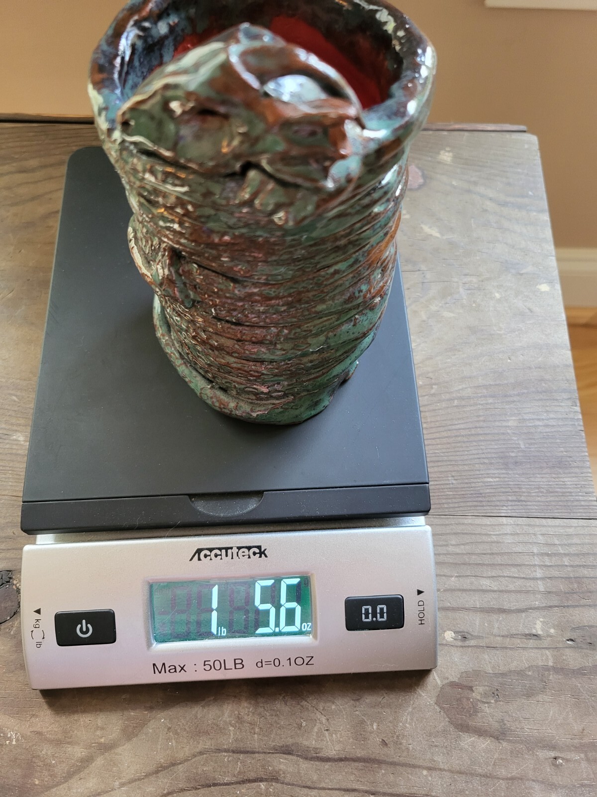 Studio Art Pottery Hand Thrown Dragon Vase/ Planter Glazed Coiled Signed LEVI