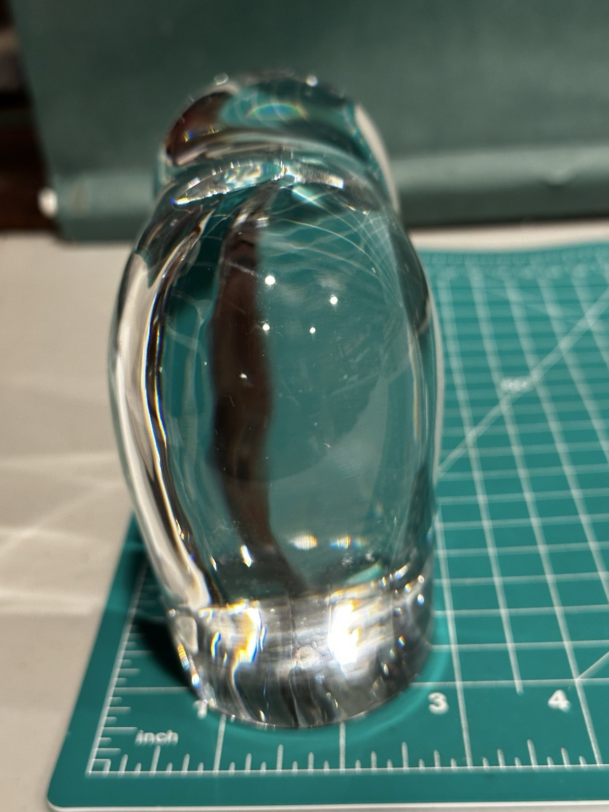 BACCARAT CRYSTAL signed Elephant Paperweight Modernist Luxury Desk Decor Mantle