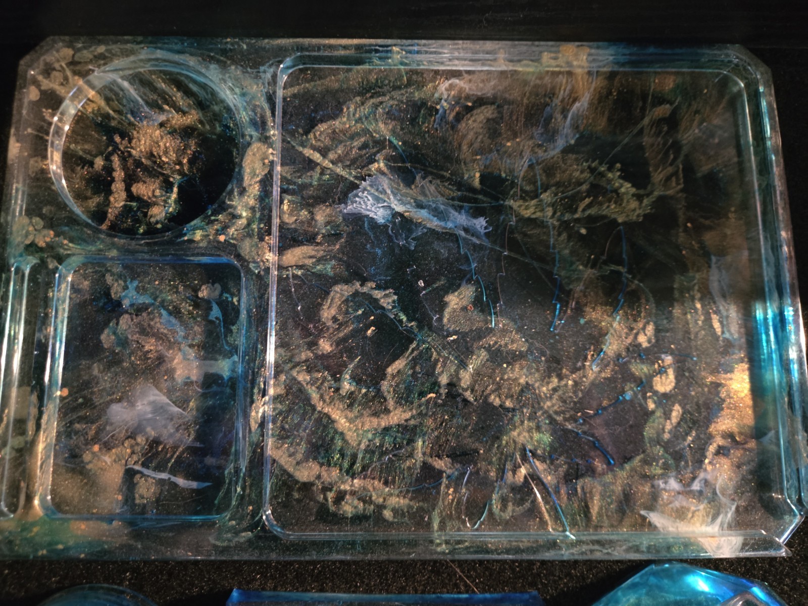Handmade Blue Resin Decorative Ashtray Set Rolling Tray