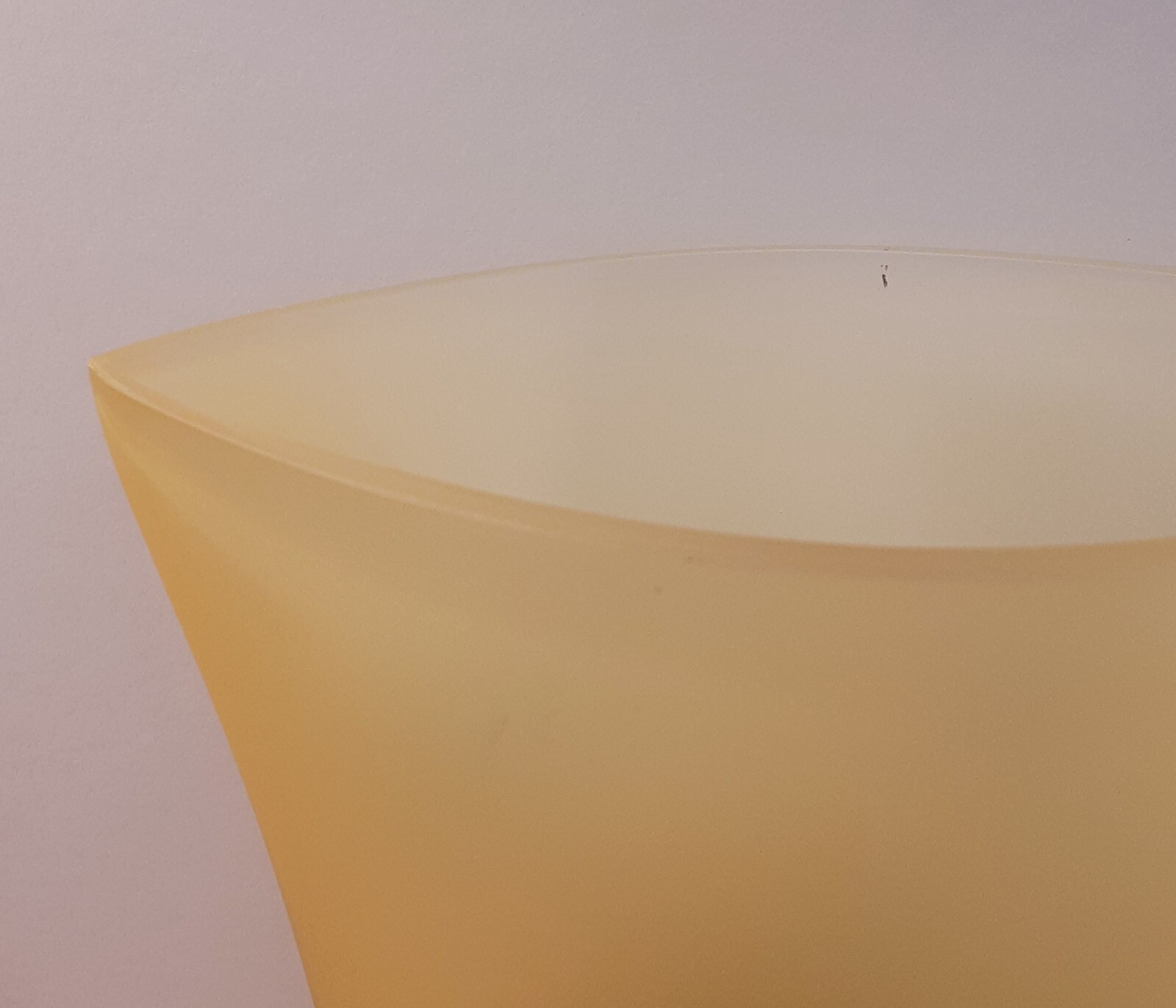 Womar Poland Glass Handpainted Swaying Palm Trees Satin Frost Yellow Green Vase