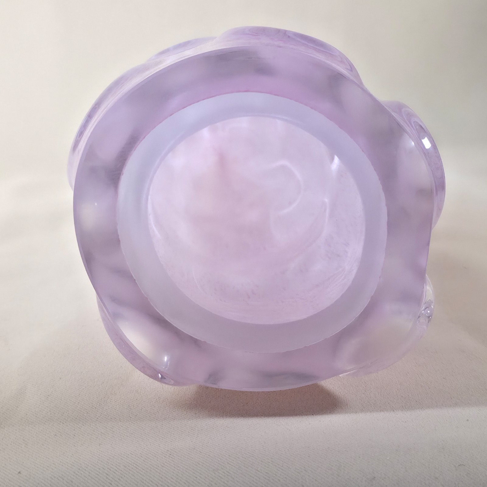 Pink Sommerso Art Glass Vase 12″ Pulled Glass Sculpture Murano Style Heavy 4lb