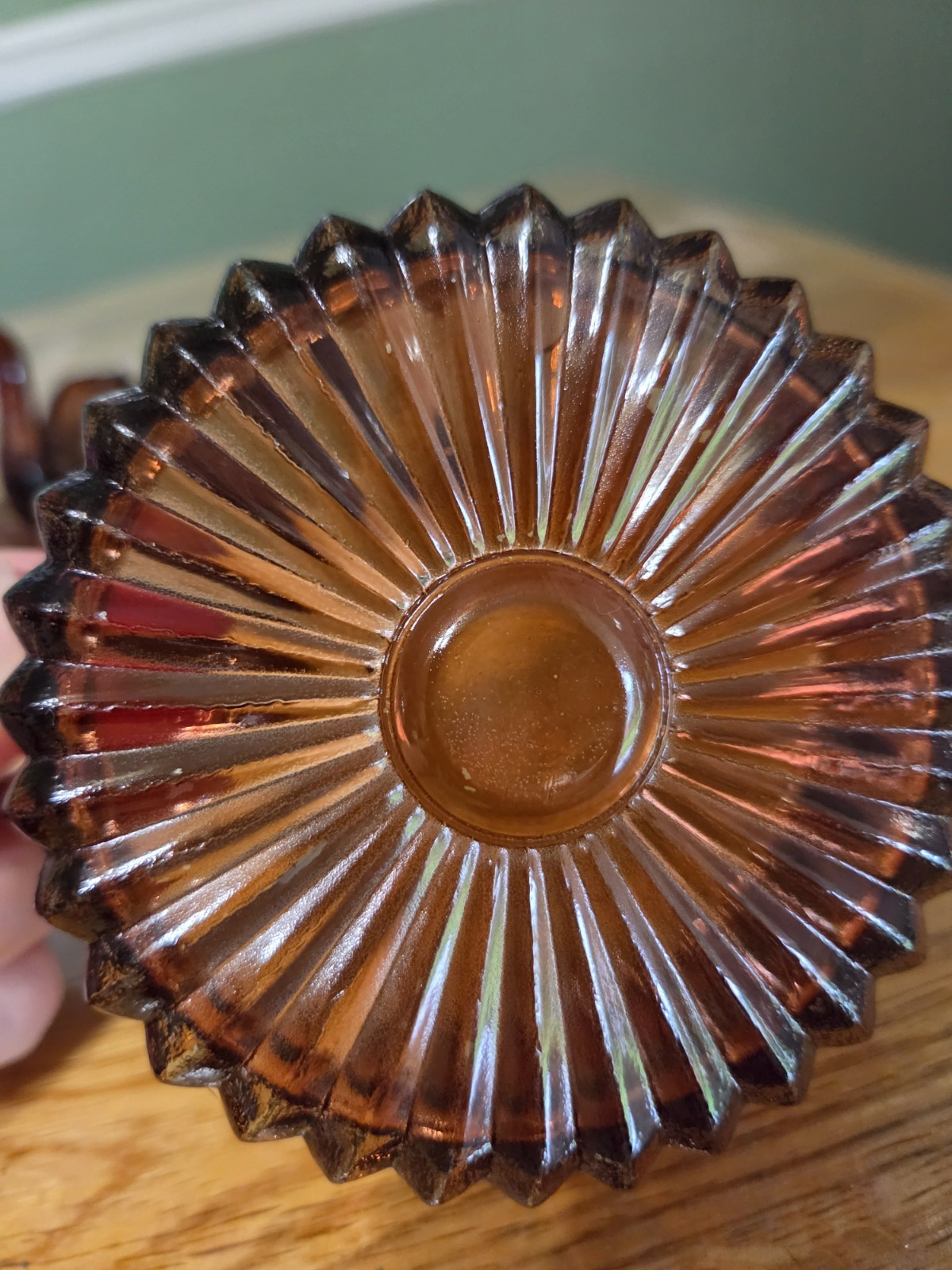 Vintage MCM Jeannette Brown Glass SWAN Candy Trinket Dish Powder Jar