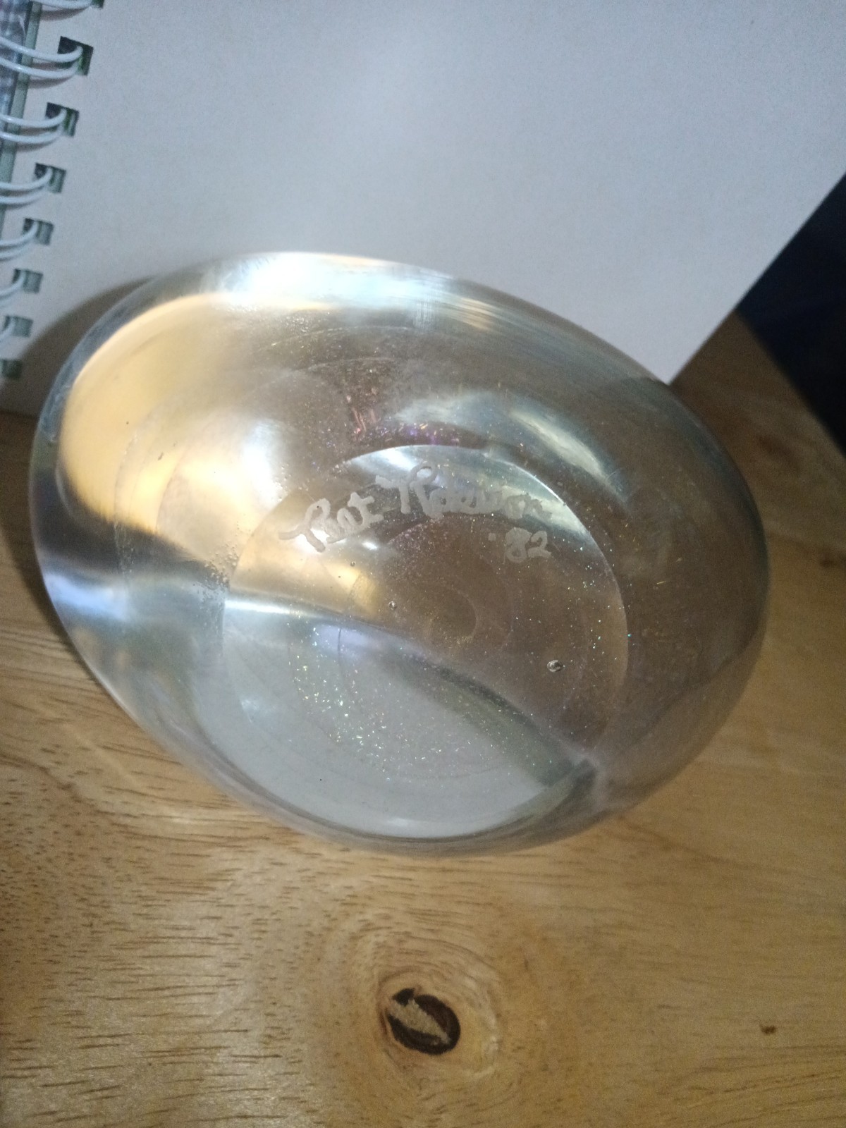 Vintage Art Glass Paperweight Signed Peet Robison