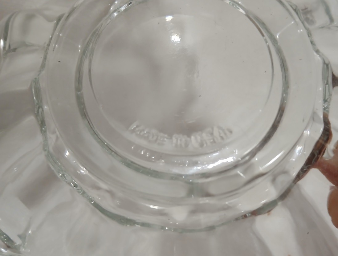 Vtg Sun Flower Pressed Clear Glass Candle Holder Bowl Trinket Dish 5.5″ USA