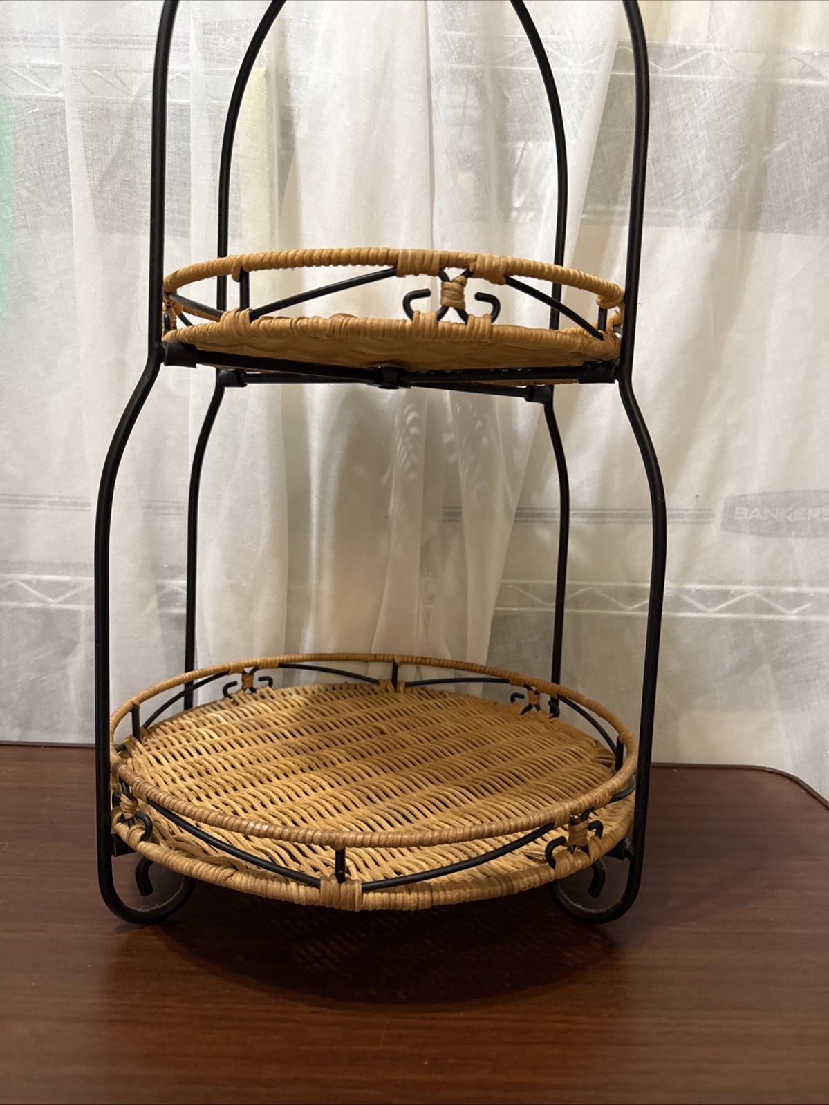 NEW Princess House Casual Home Three Piece 2 Tier Wicker Basket Server 2565