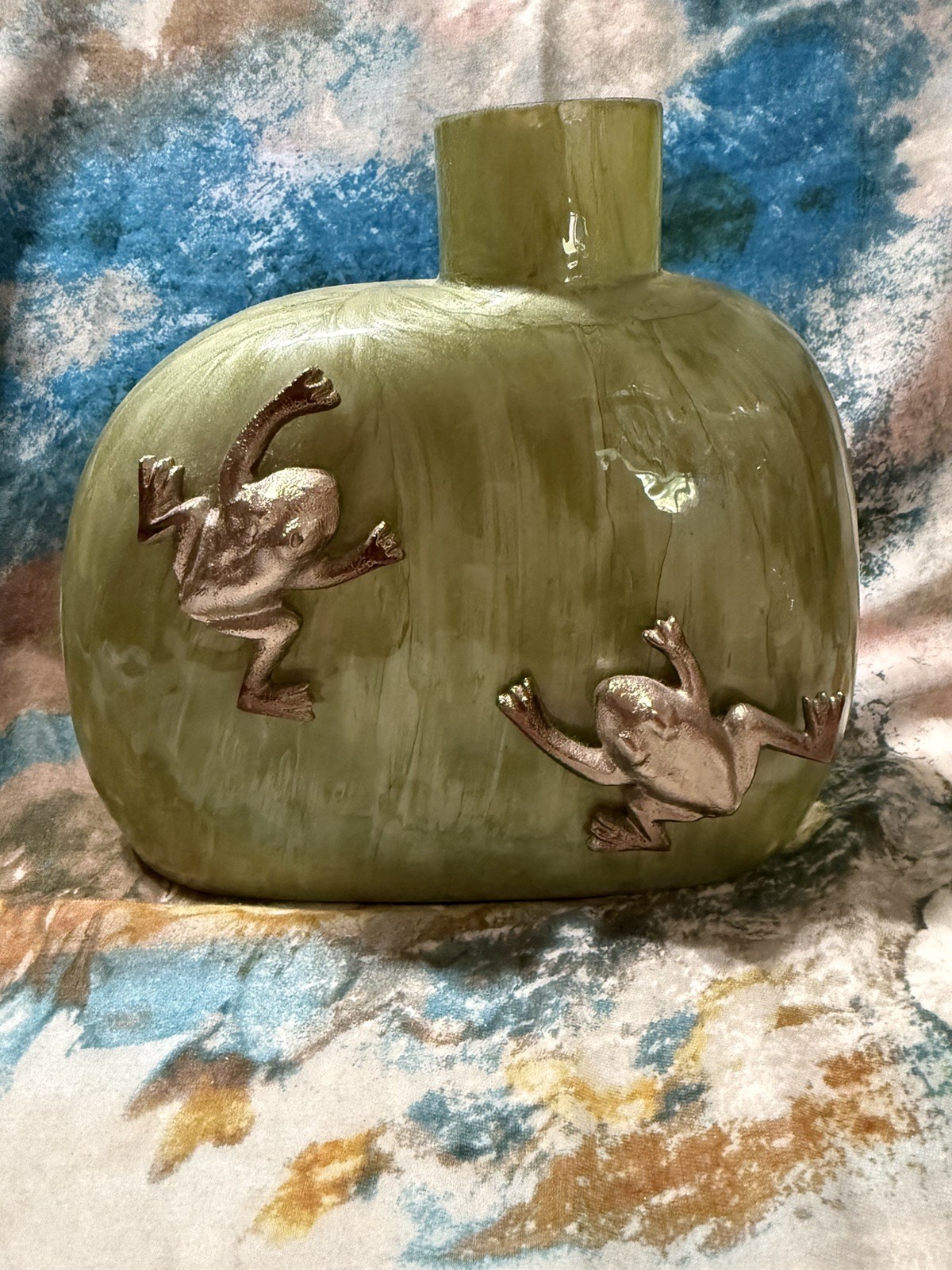 Glass Vase By Mejore Glass ~ Philippines ~ Kermit Mossy Forest