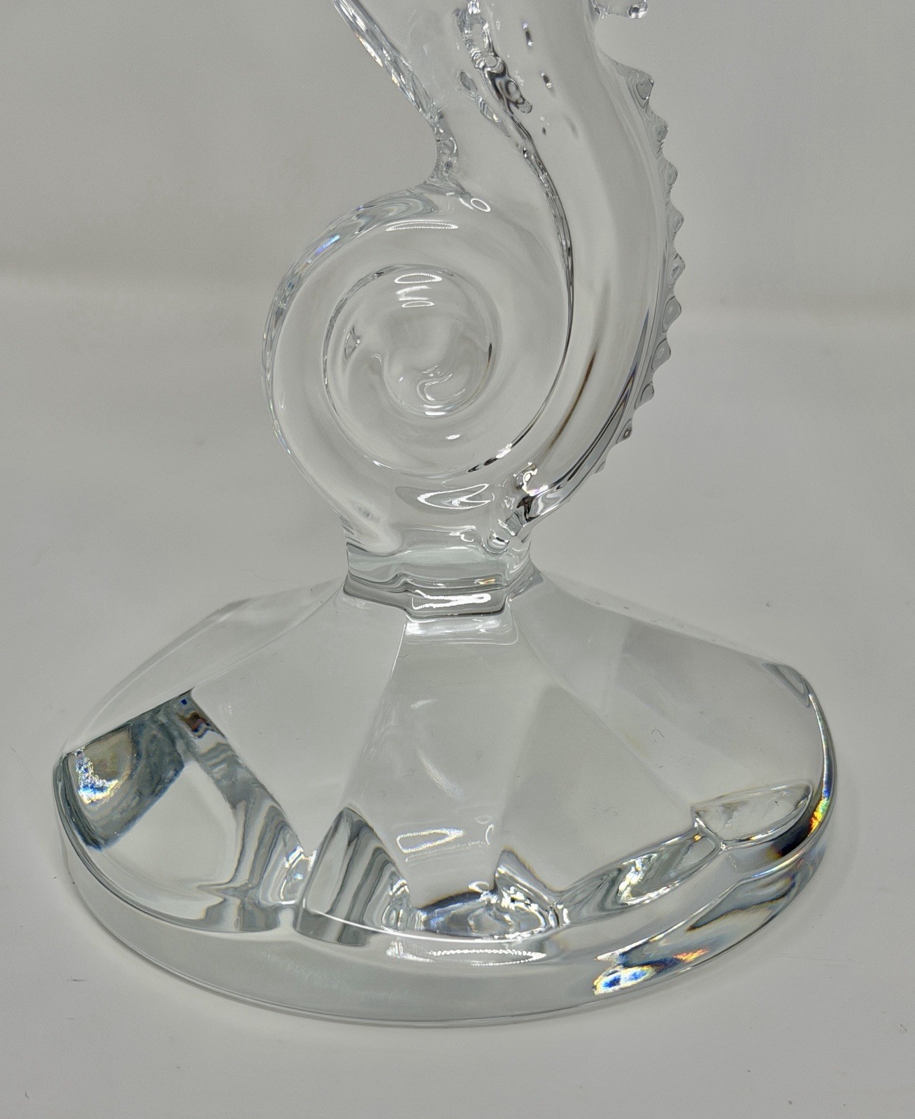Waterford Crystal Seahorse 11 1/2 in. Candlestick Holders Pair Coastal Luxury
