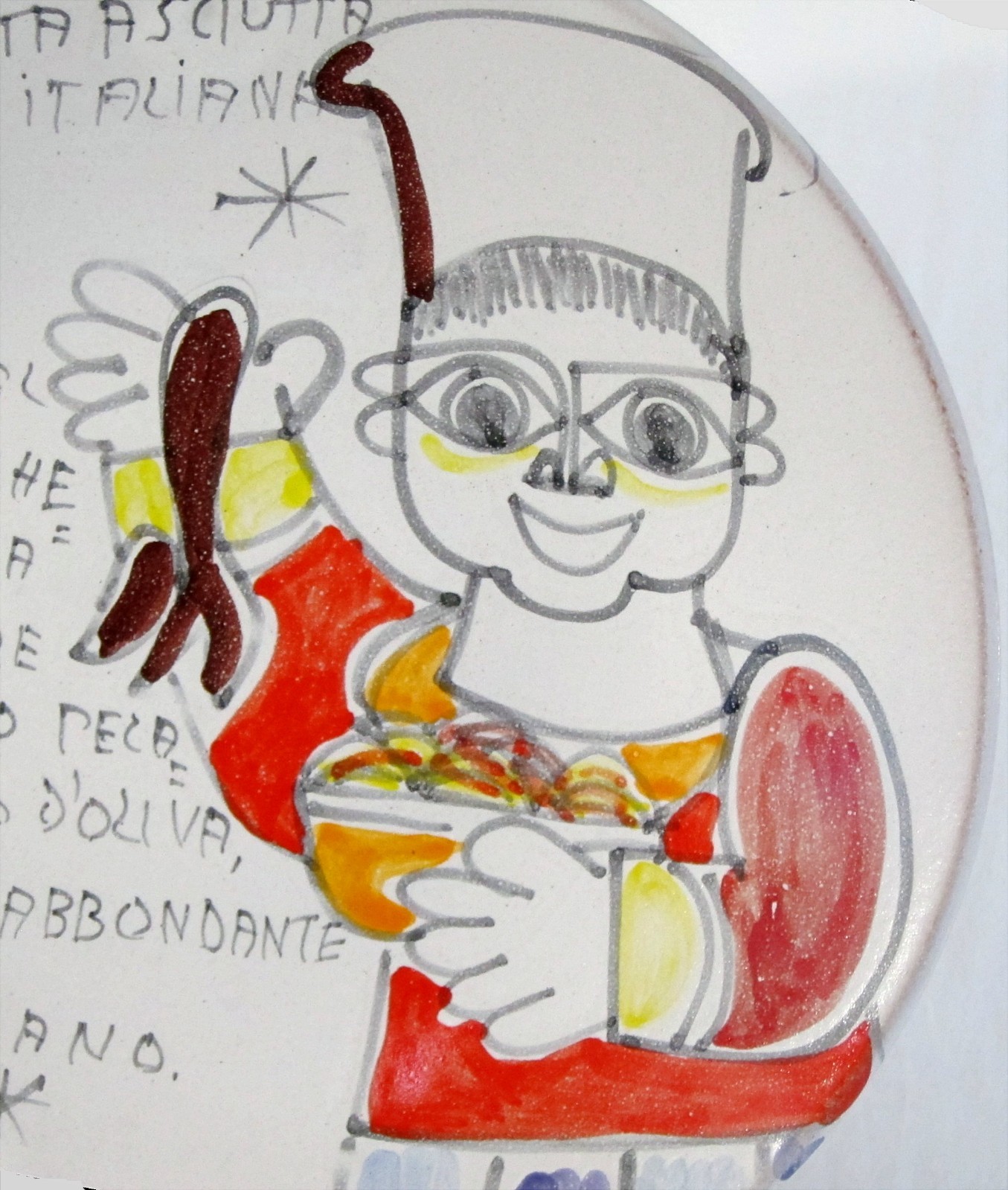 Vintage DESIMONE Platter 11½” w/Laughing Cook Made In Italy