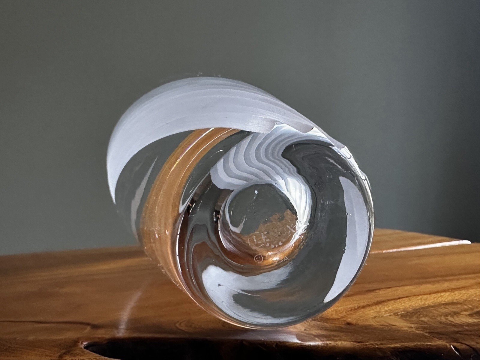 Lenox “Windswept” Clear Cut Crystal Frosted Swirled Bud Vase, 6.5” tall x3” wide