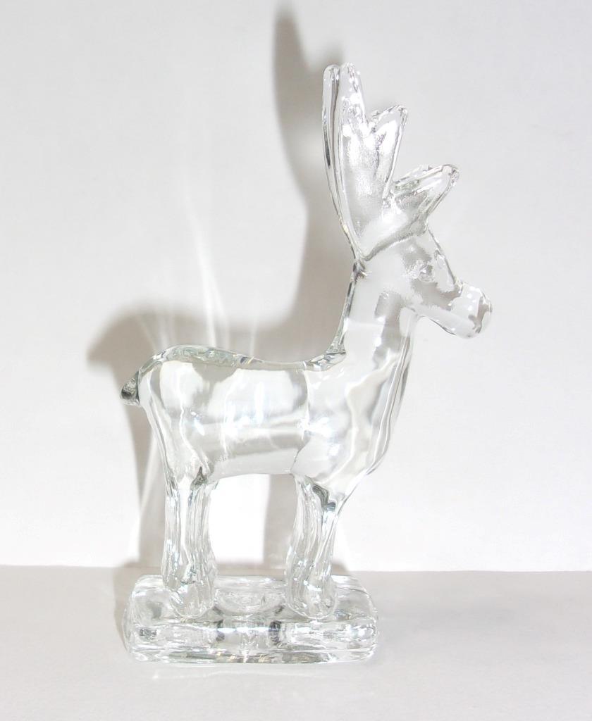 Mosser Glass Crystal Christmas Reindeer Deer Rudolph Fawn Figurine Made In USA!