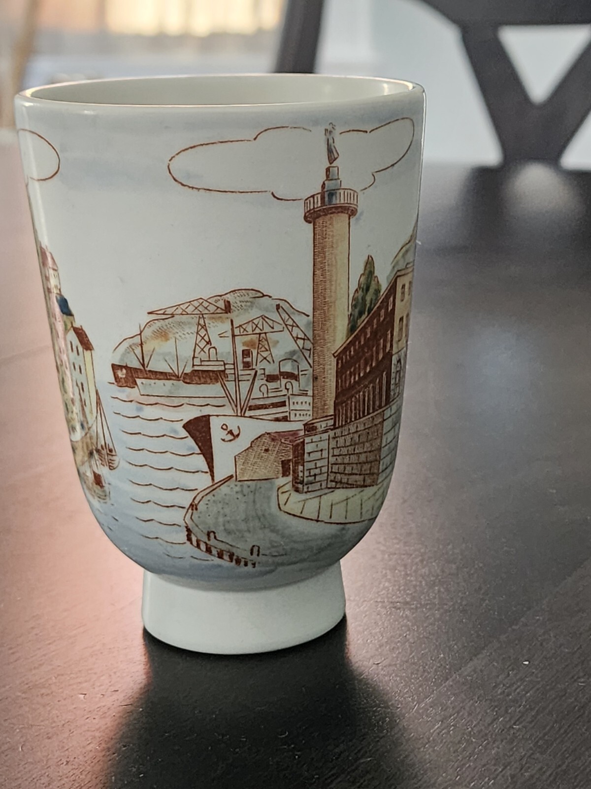 Rorstrand Sweden Vase Lars Thoren Sverige Ceramic Cup 1960 Goteborg