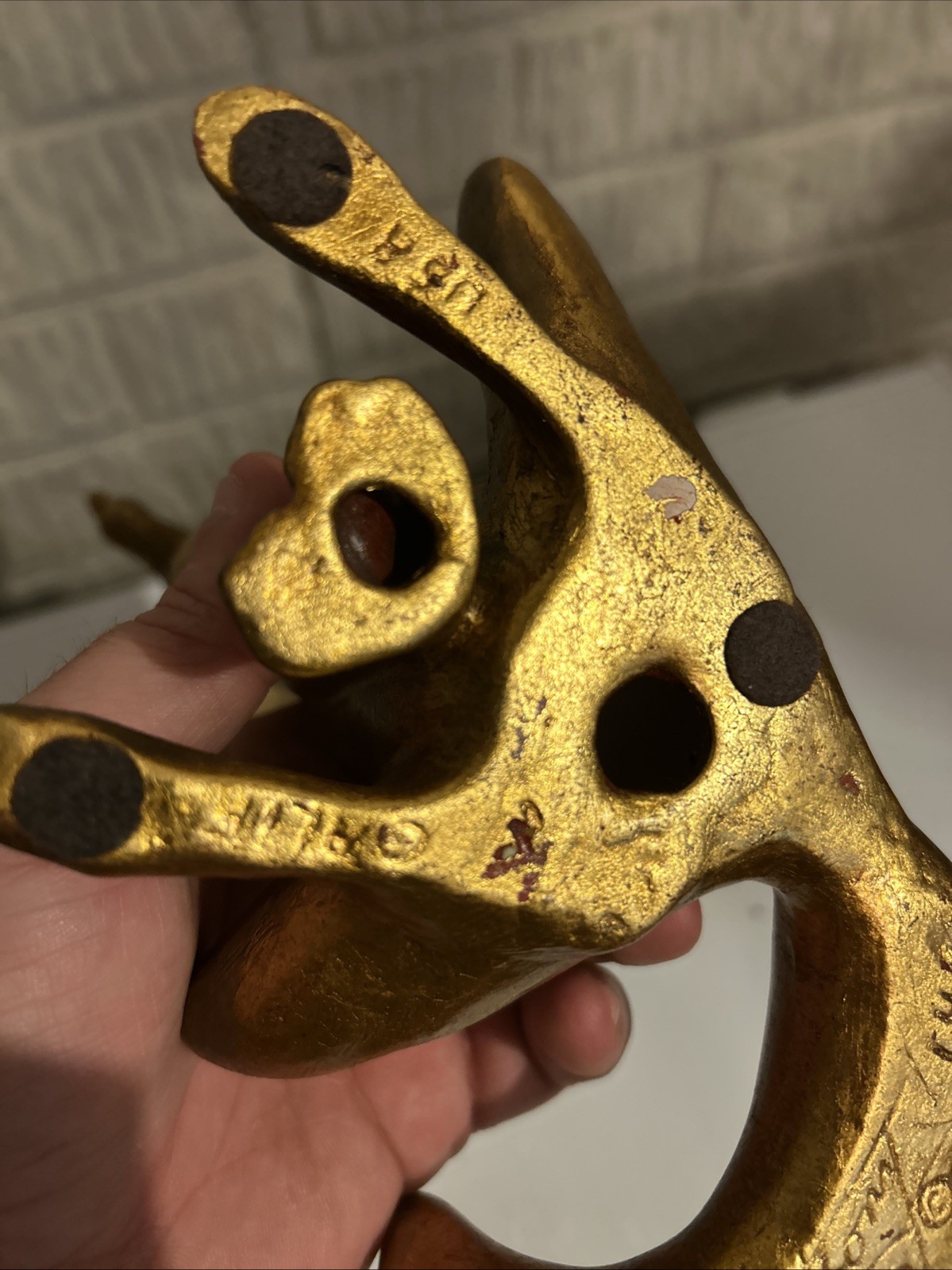 Vintage Anthony Freeman McFarlin Pottery Signed Gold Leaf Fox 9.75″