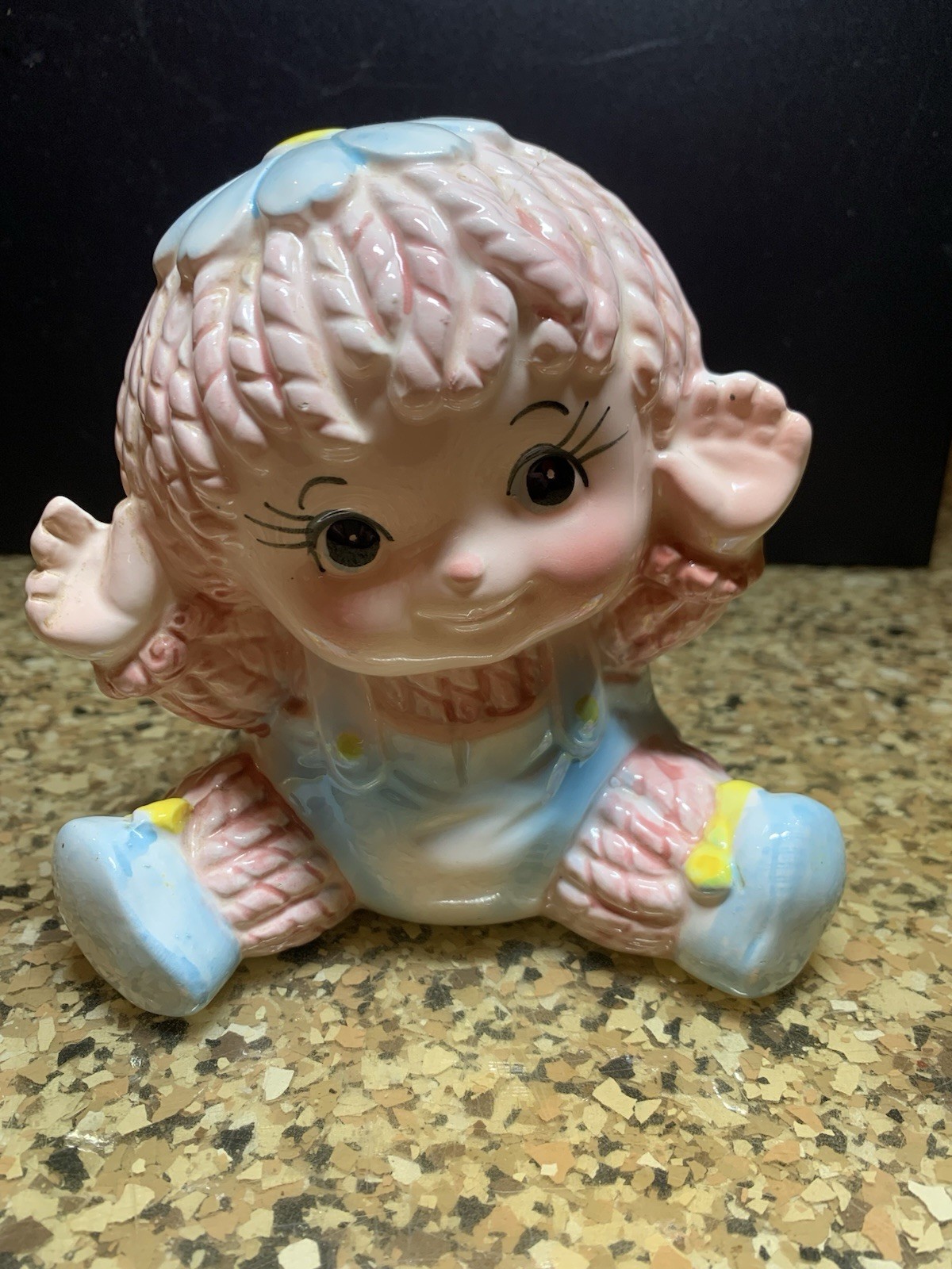 Vintage Nancy Pew Dolly Doll Planter 7951 Japan Mid Century Kitsch AS IS Cracked