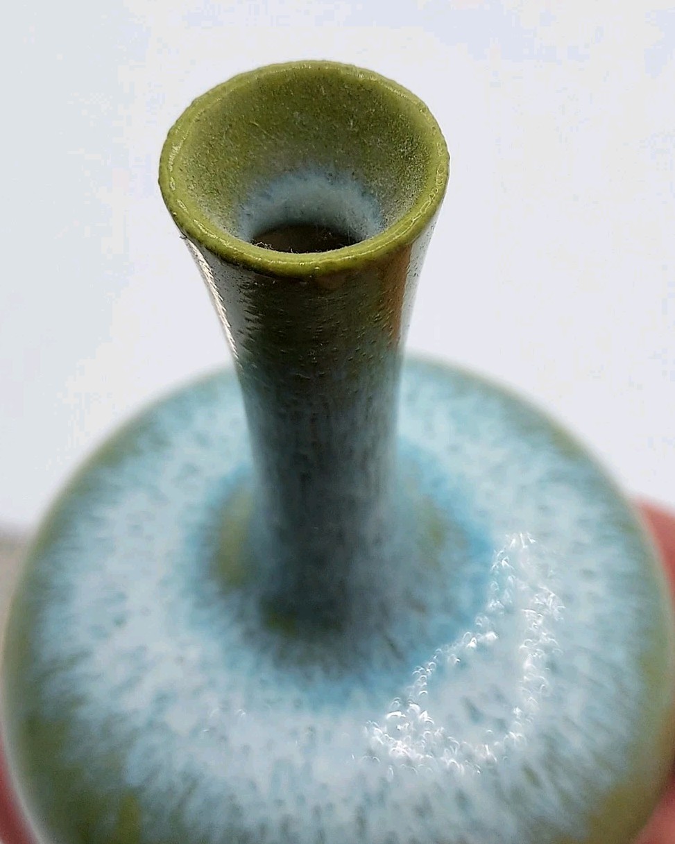 Gunnar Nyland Miniature Rorstrand Sweden Green Pottery Vase