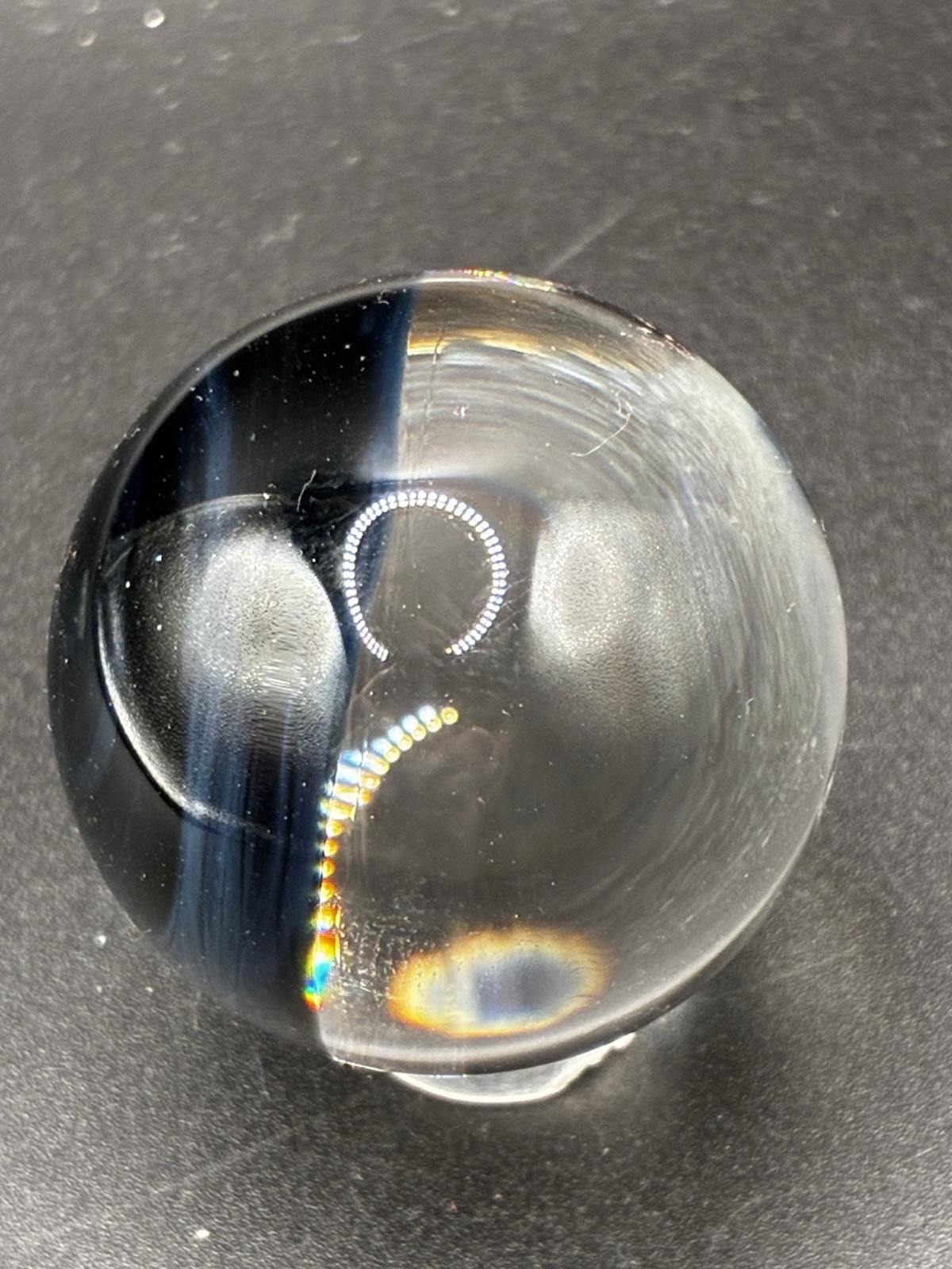 Silver Fumed Opal Shooting Star Galaxy Marble- Borosilicate Glass