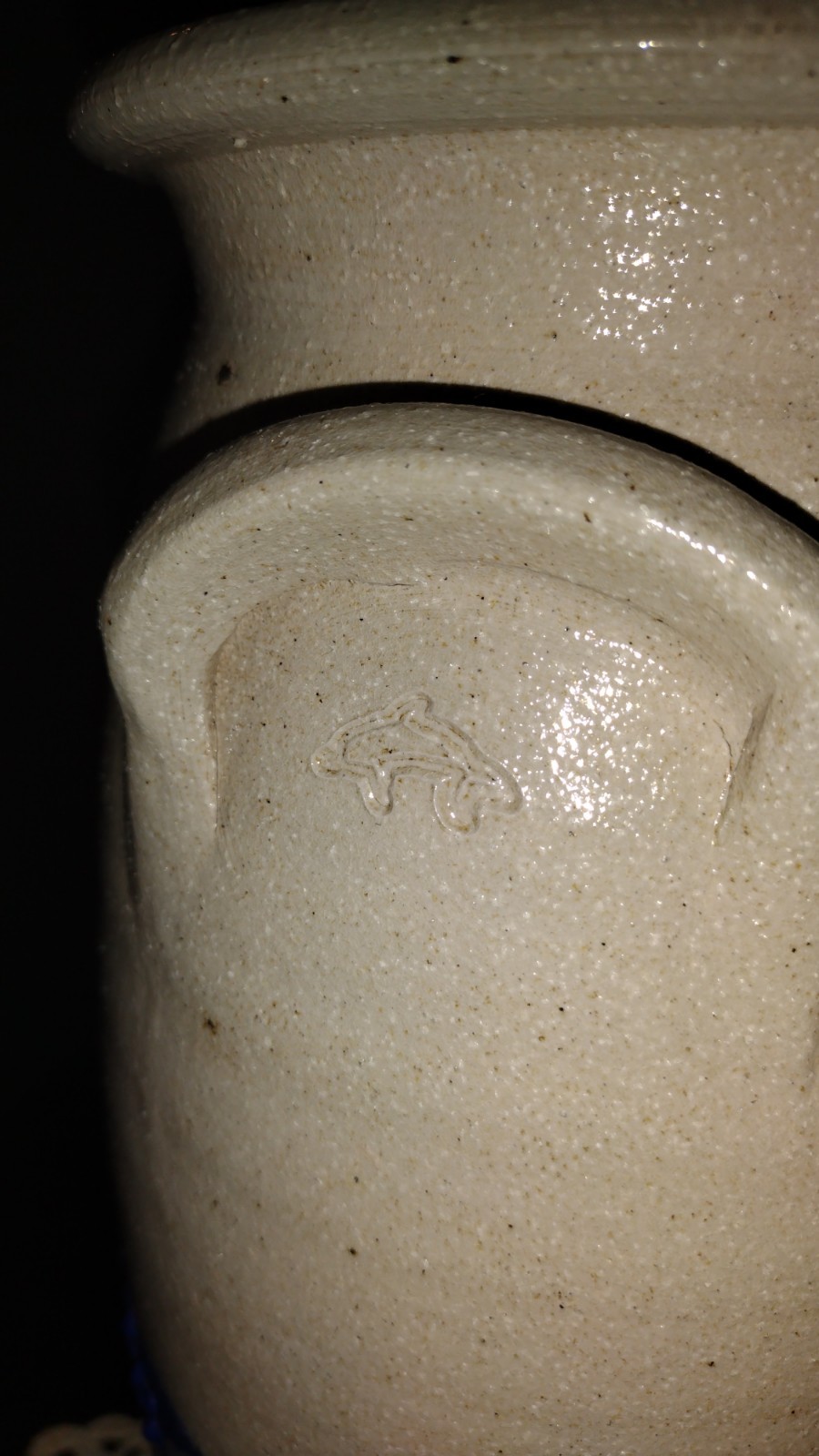 Salmon Falls Stoneware Pottery Blueberry Basket Salt Glazed Tall Vase Crock (#1)