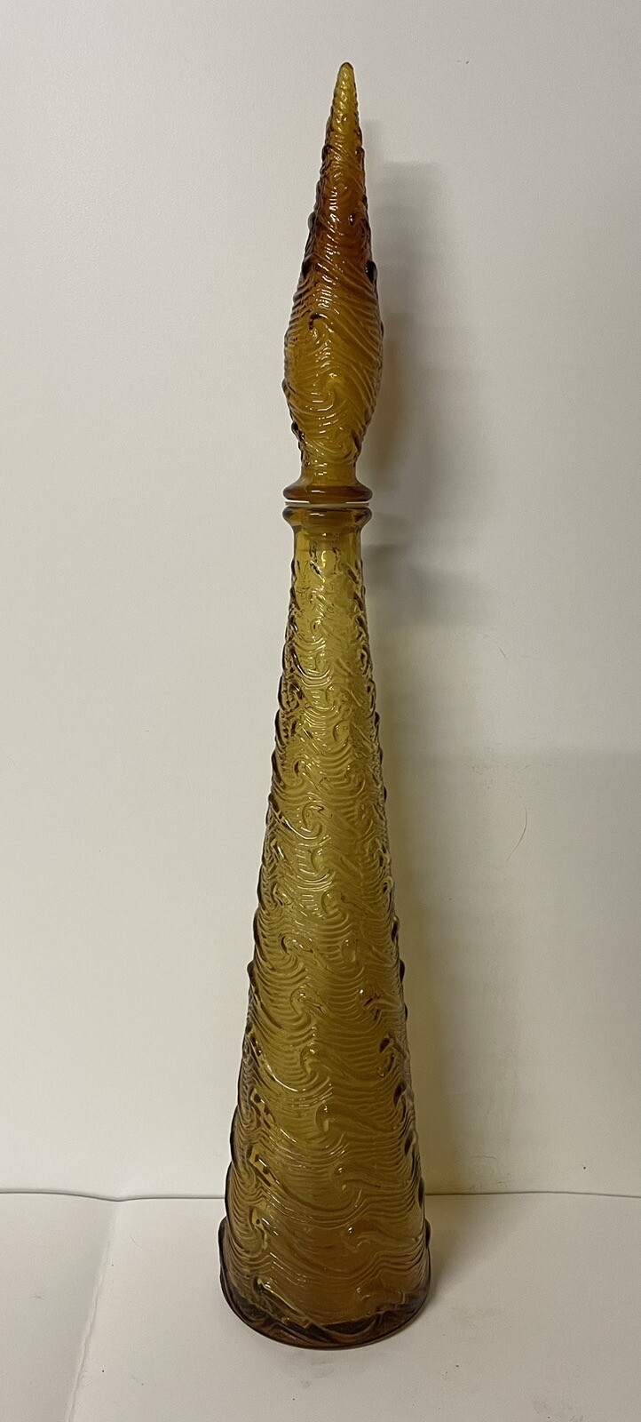 Vintage Made In Italy Empoli Bottle With Stopper 22.5”