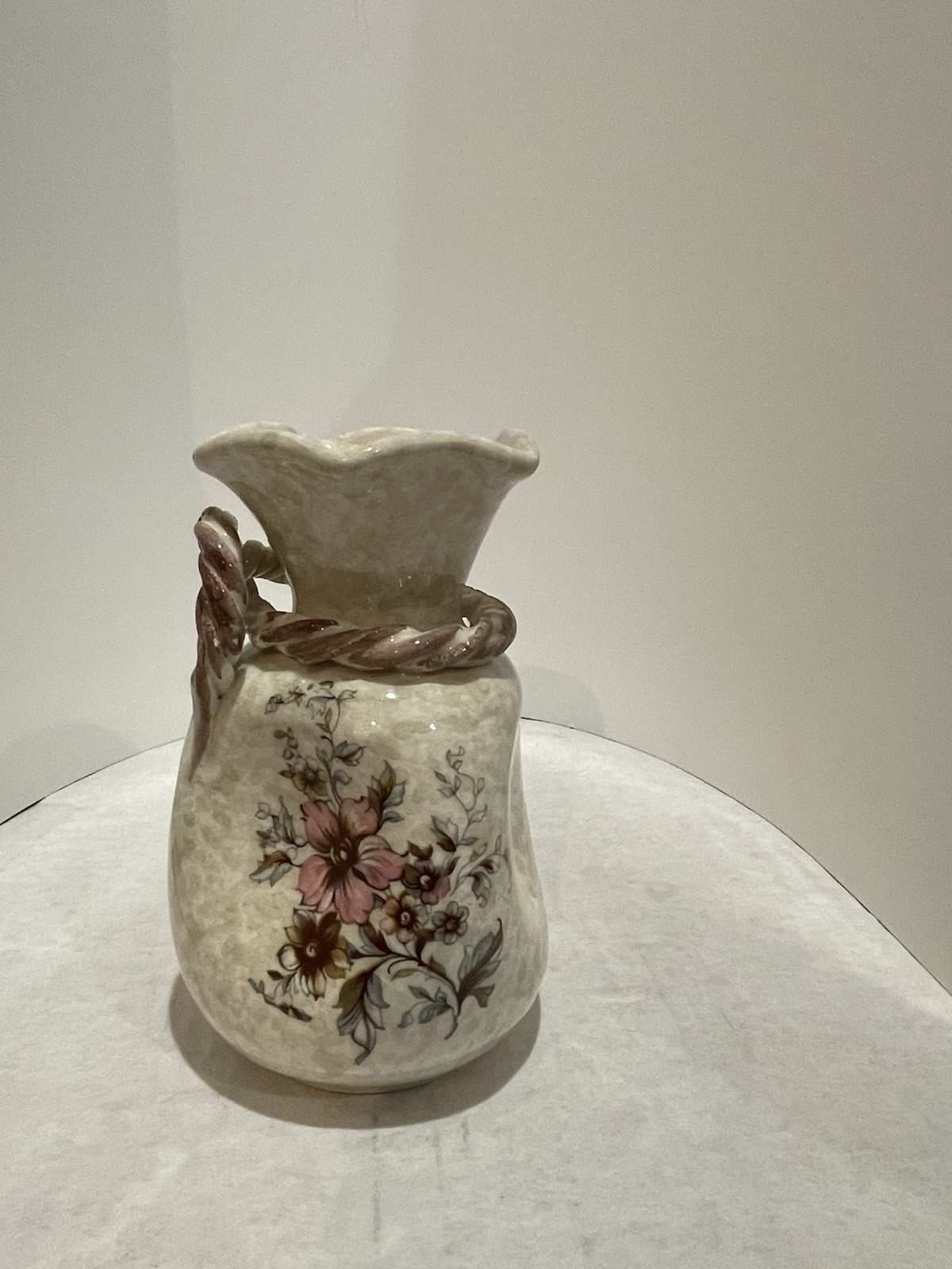 Handarbeit Art Pottery Vase Rope 5.5 Inches Tall Gift