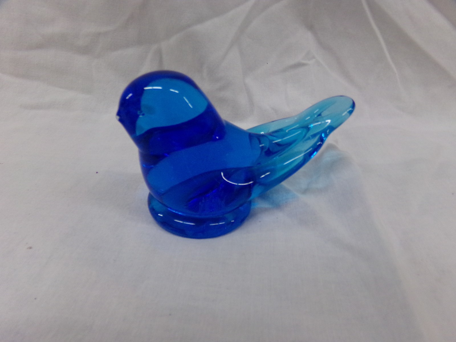 Vintage Bluebird of Happiness Signed Leo Ward 2001 Terra Studios Art Glass