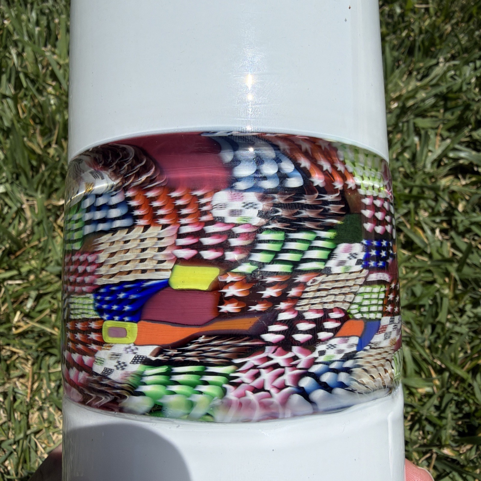 Richard Marquis Art Glass Cylinder Murrine Vase 1979 Collectible