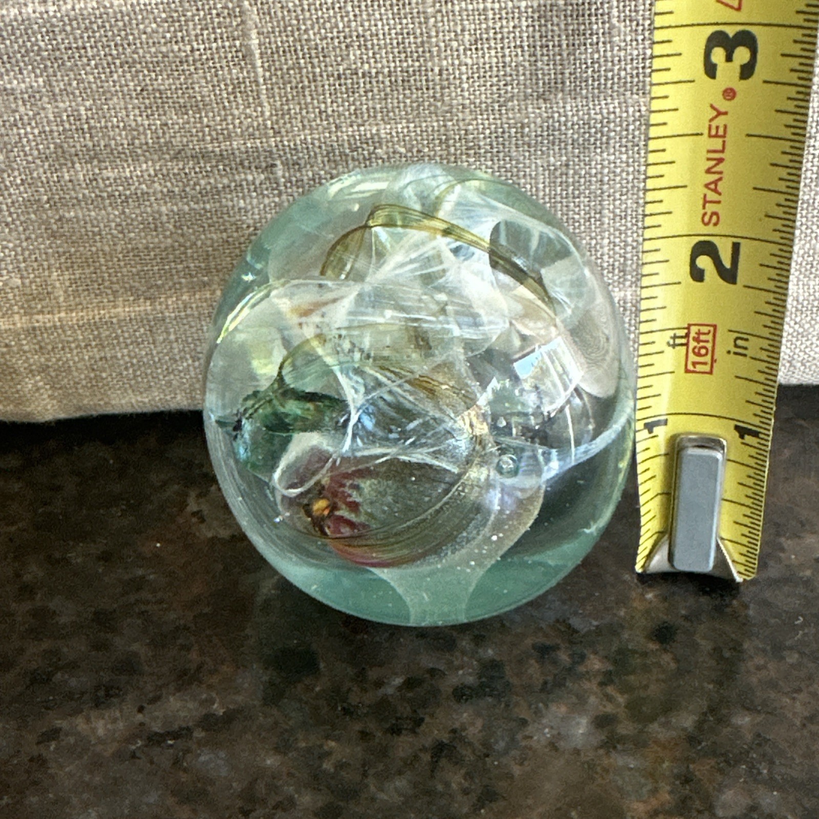 Robert Held Art Glass Swirls Galaxy 2.25” Paperweight Signed