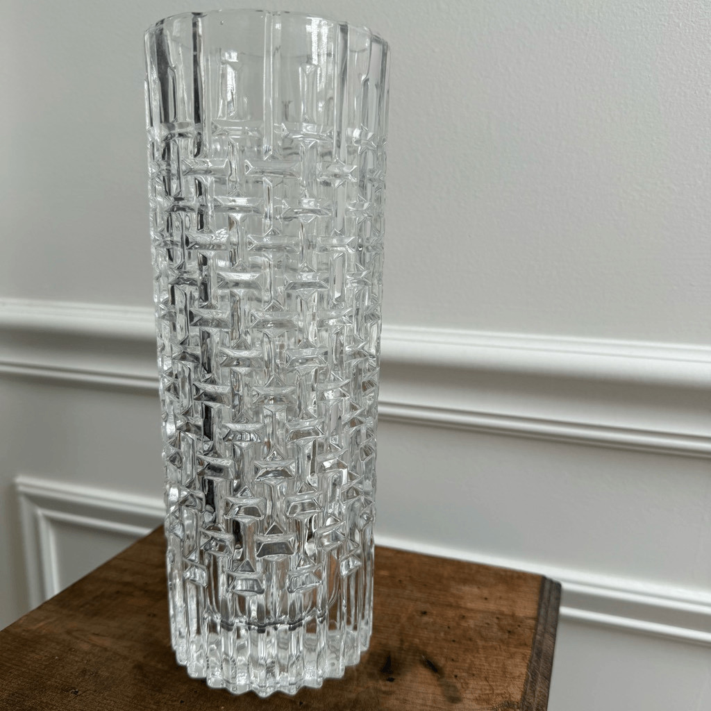 Vintage Art Glass Crystal Vase by Jiri Repasek Union 1970 10”