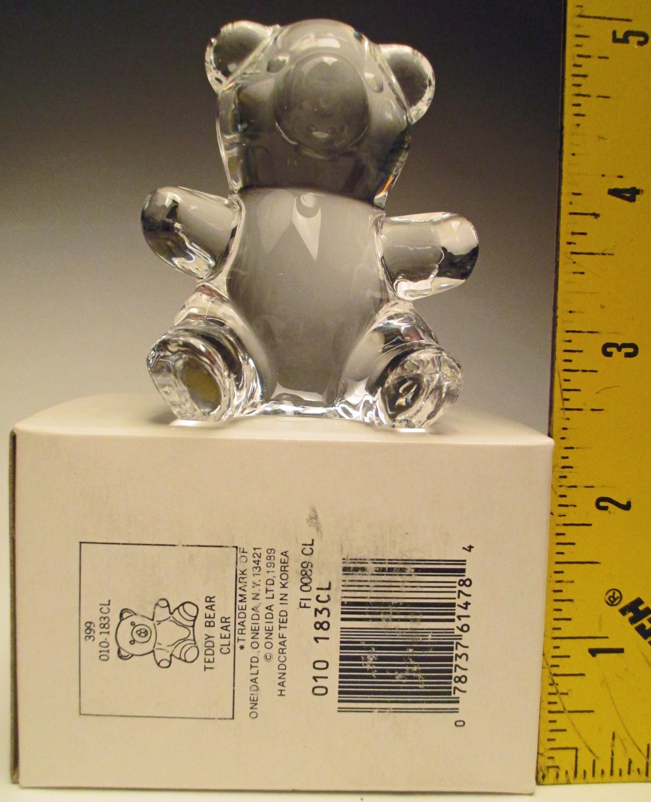 Vintage Oneida 24% Lead Crystal Teddy Bear #399 with Label and Box