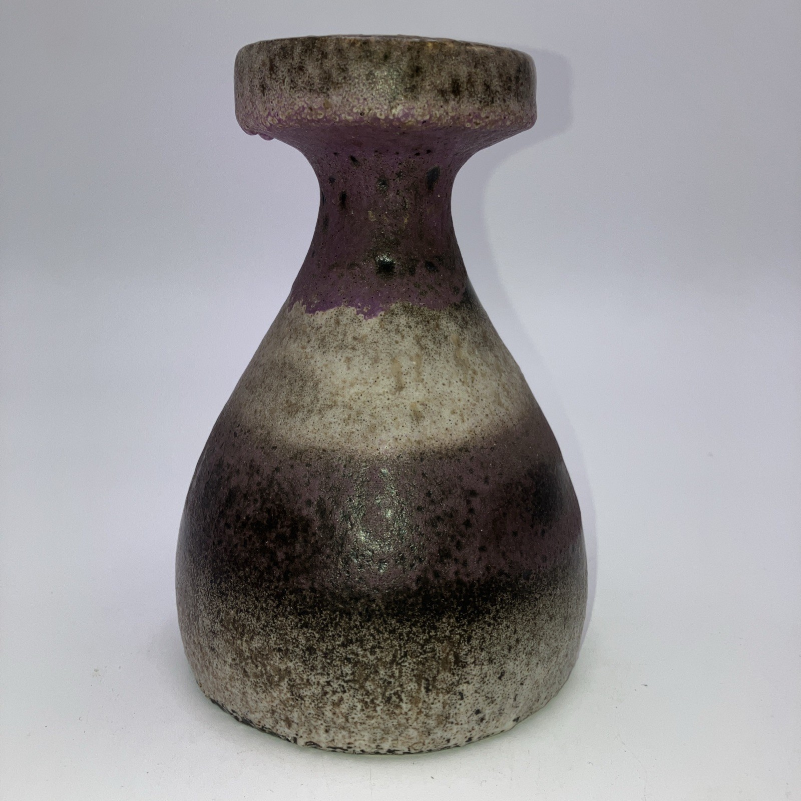 VTG Vase Ceramic Flower West Germany Numbered Purple Gray 60s